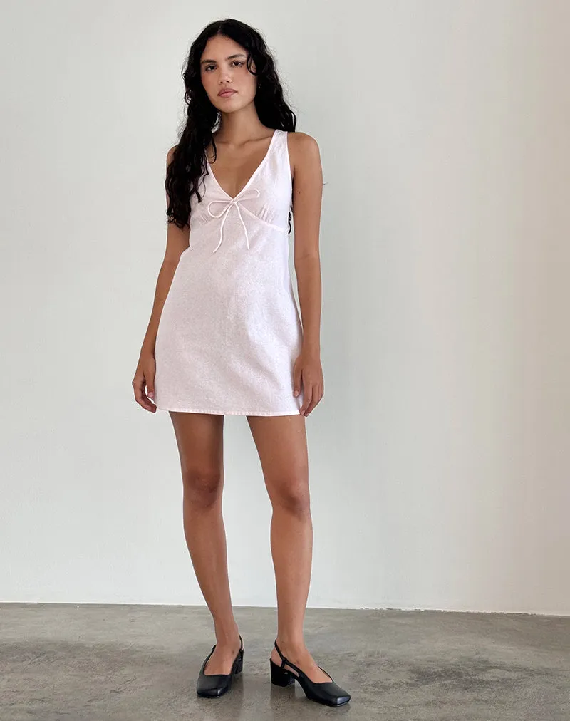 Asatari Tie Front Dress in Light Pink