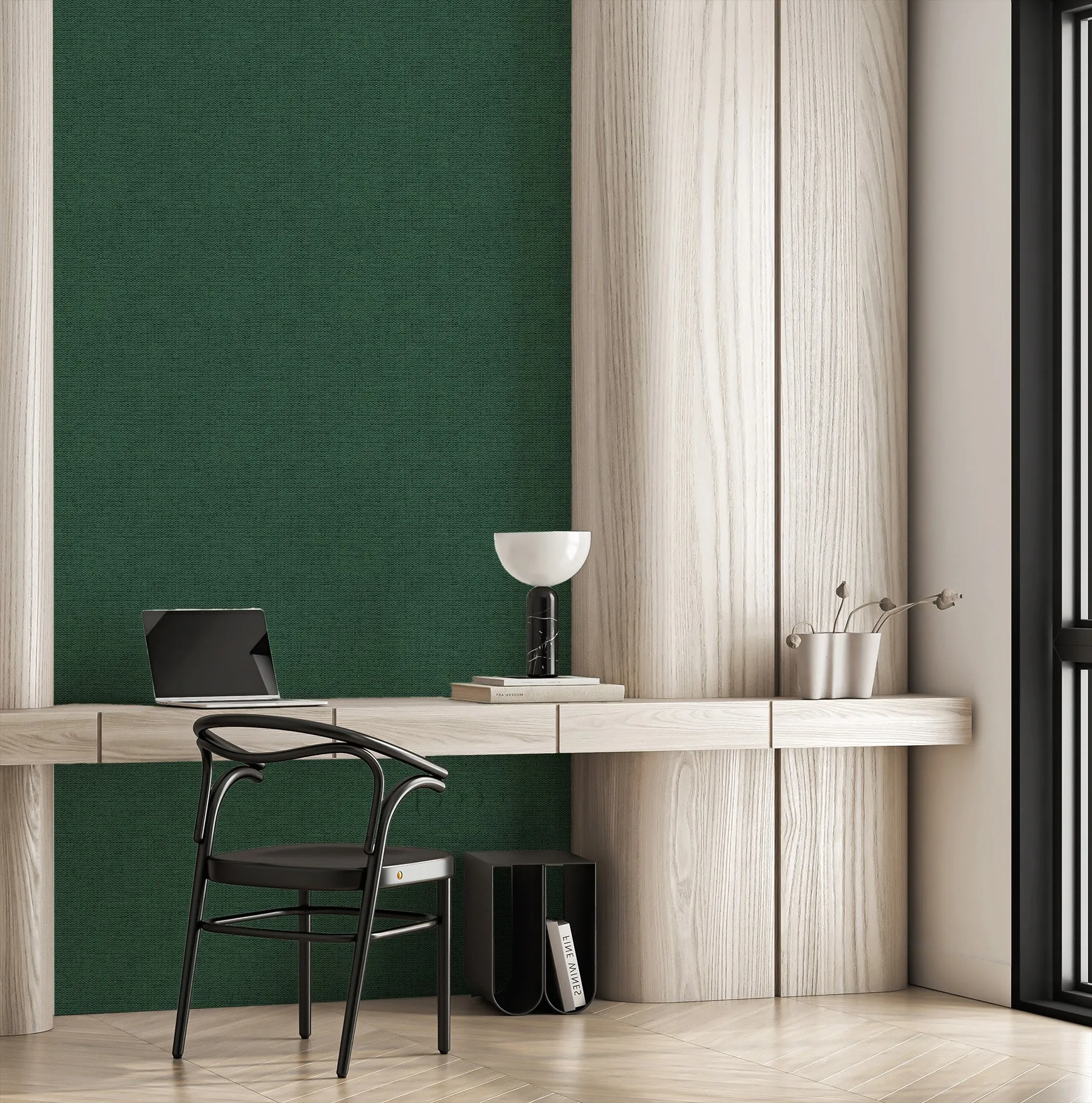 Ashsa in Pine Green Commercial Vinyl Wallcovering