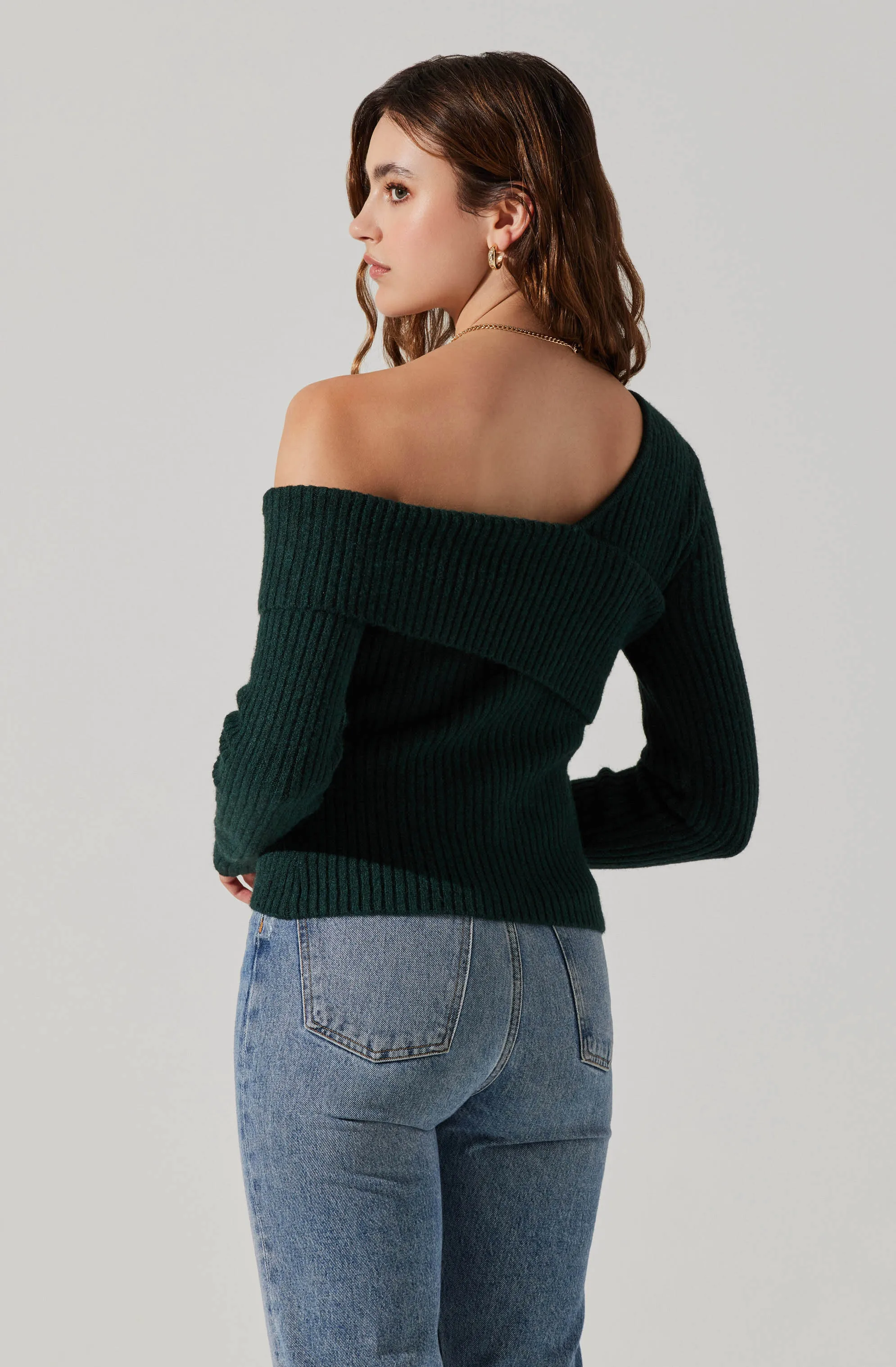 Asymmetrical Foldover Sweater