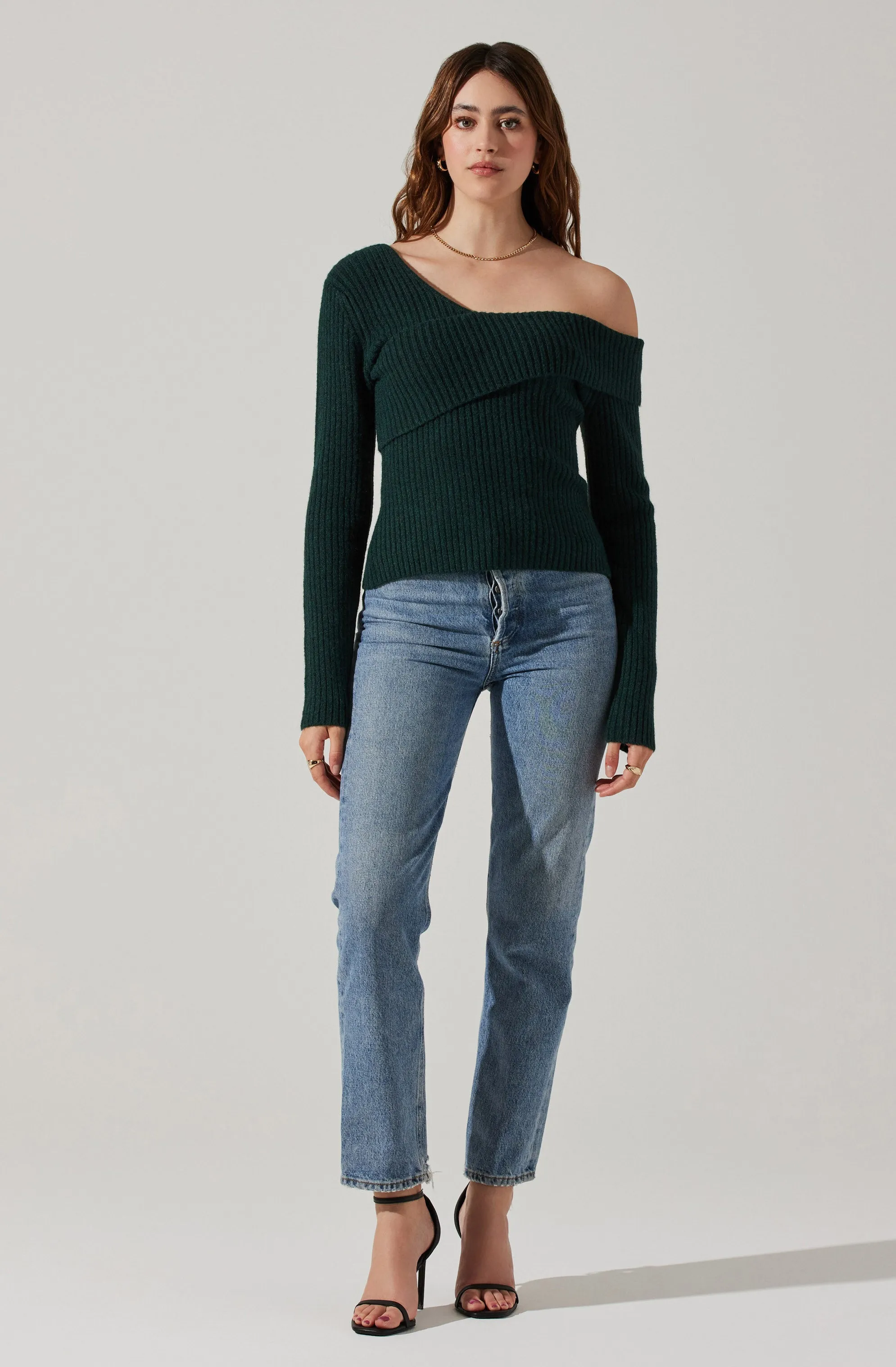 Asymmetrical Foldover Sweater