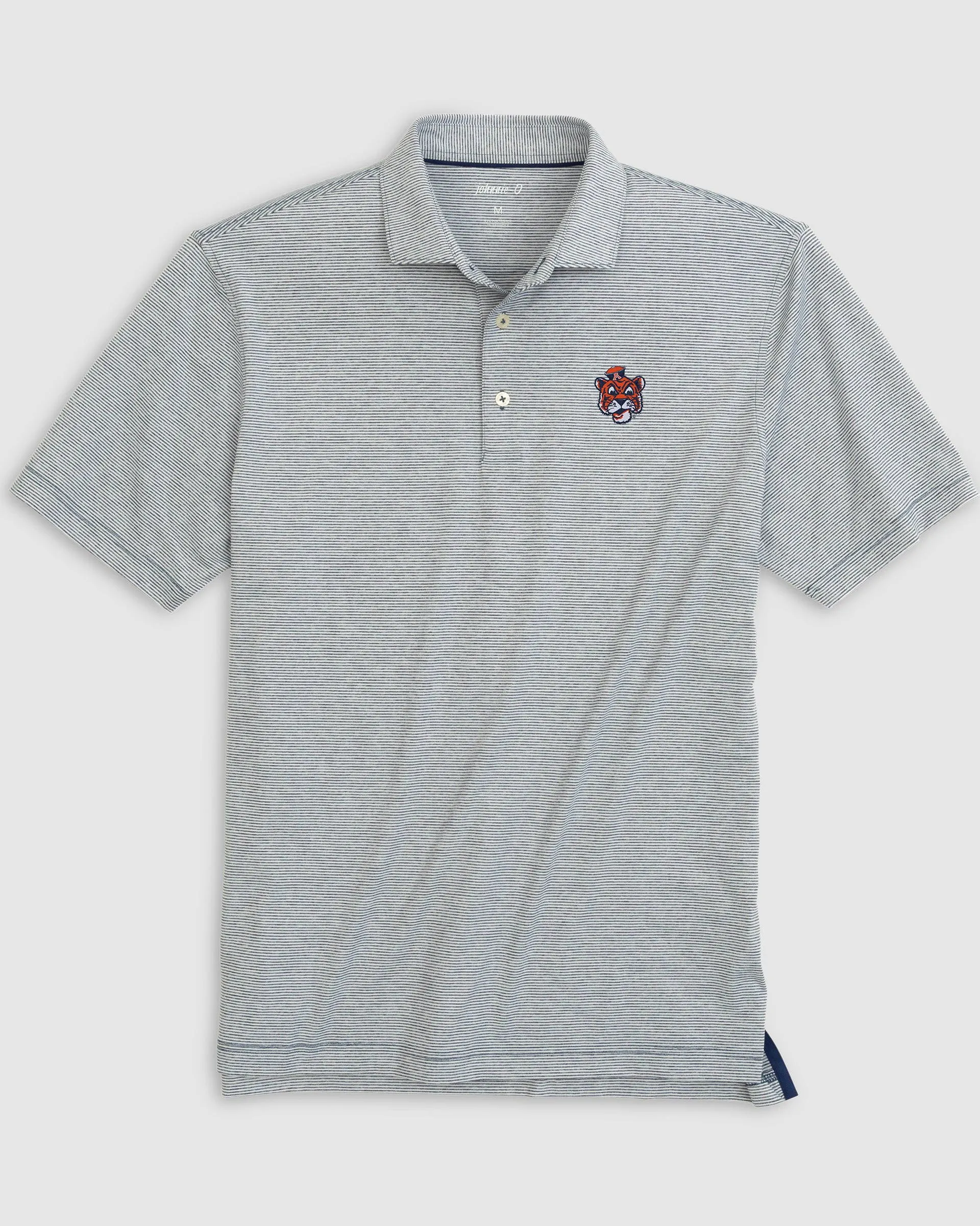 Auburn Lyndon Striped Jersey Performance Polo - Vault Logo