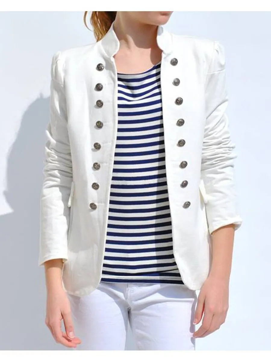 Autumn and Winter Slim Double-Breasted Solid Color Long-Sleeved Small Blazer