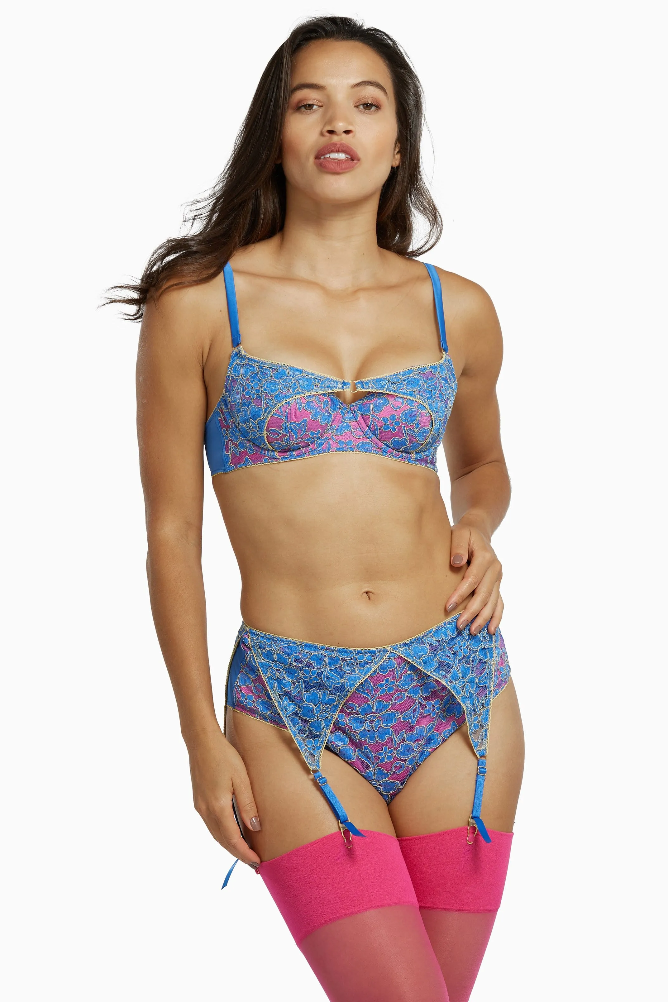 Aviyah Contrast Lace Panelled Bra