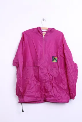 AVV Avventura by Sorry Womens L Nylon Light Jacket Hood vintage Fuchsia