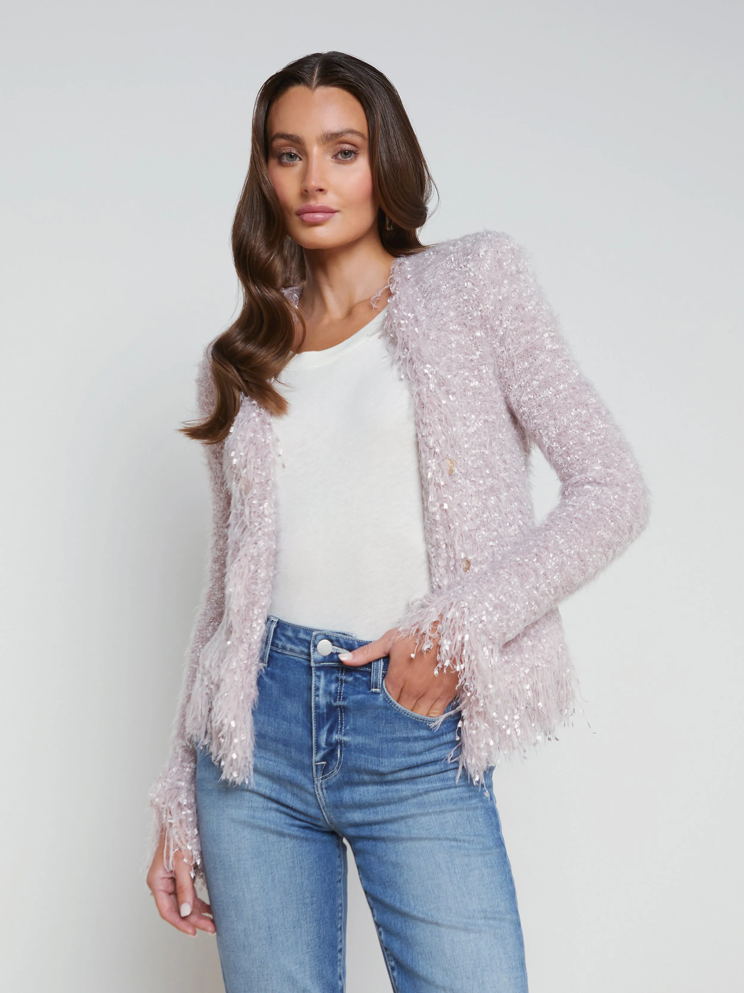 Azure Fringe Cardigan Blazer