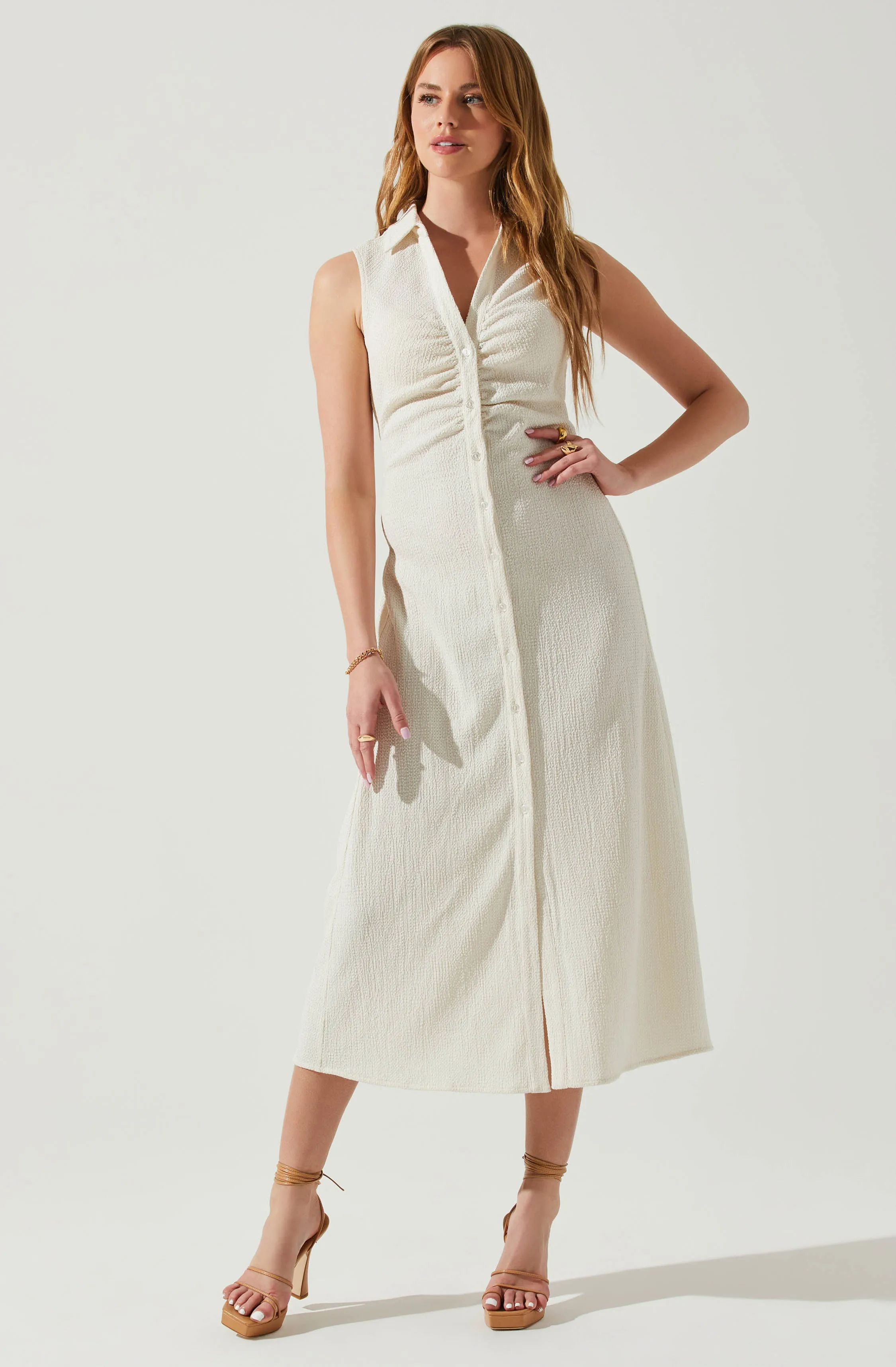 Back Cutout Sleeveless Midi Dress