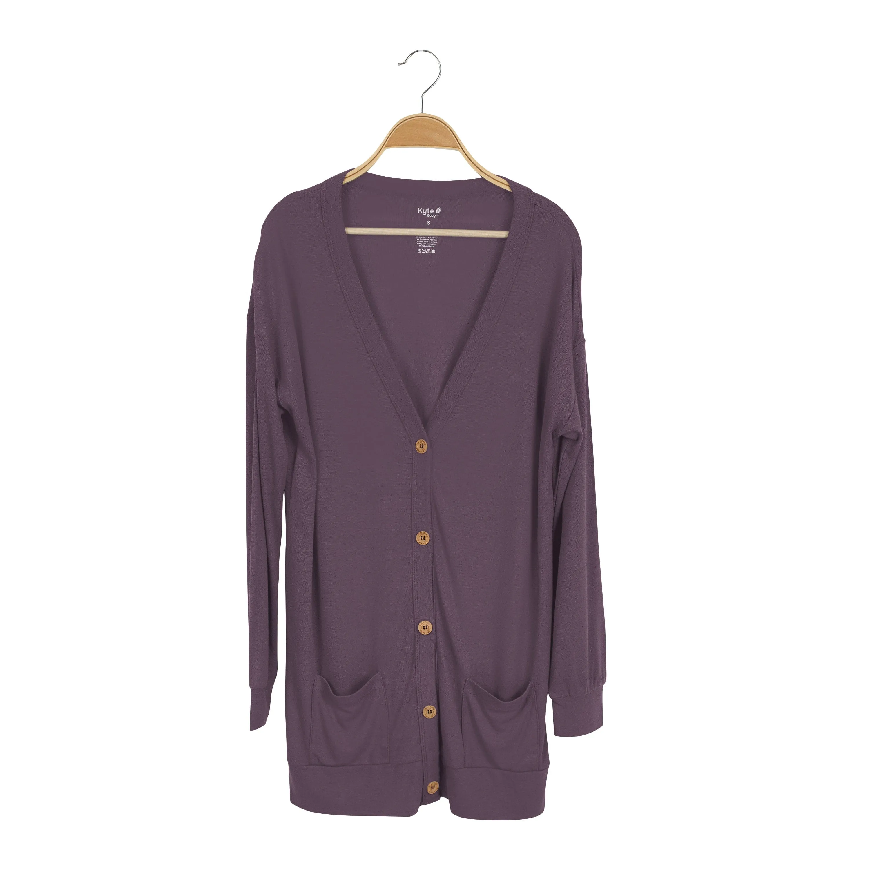 Bamboo Jersey Adult Cardigan in Currant