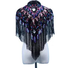 Beaded Cape - Multi purple