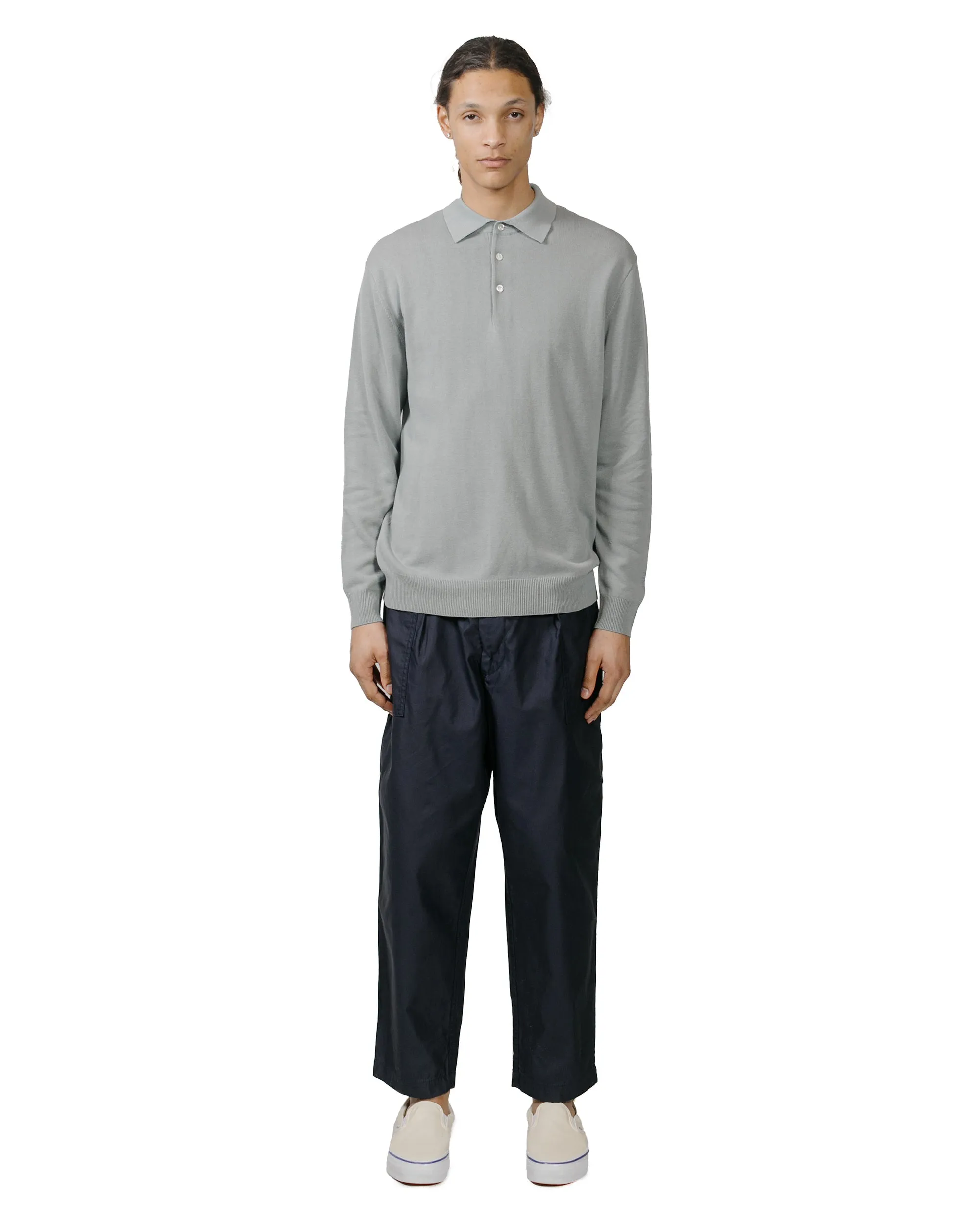 Beams Plus Knit Polo 12G Ice Blue