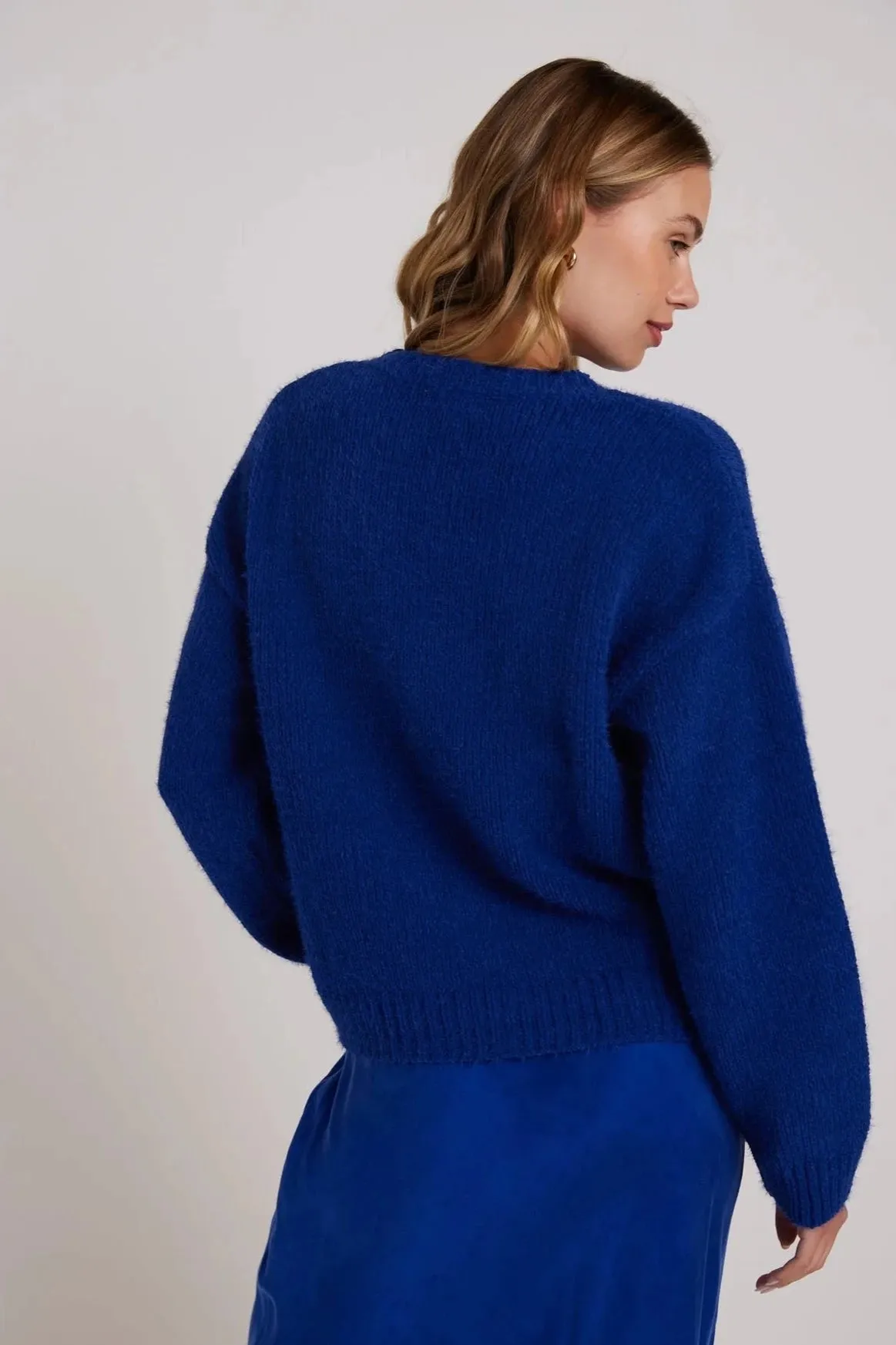 Bella Dahl Drop Shoulder Fuzzy Chenille Sweater