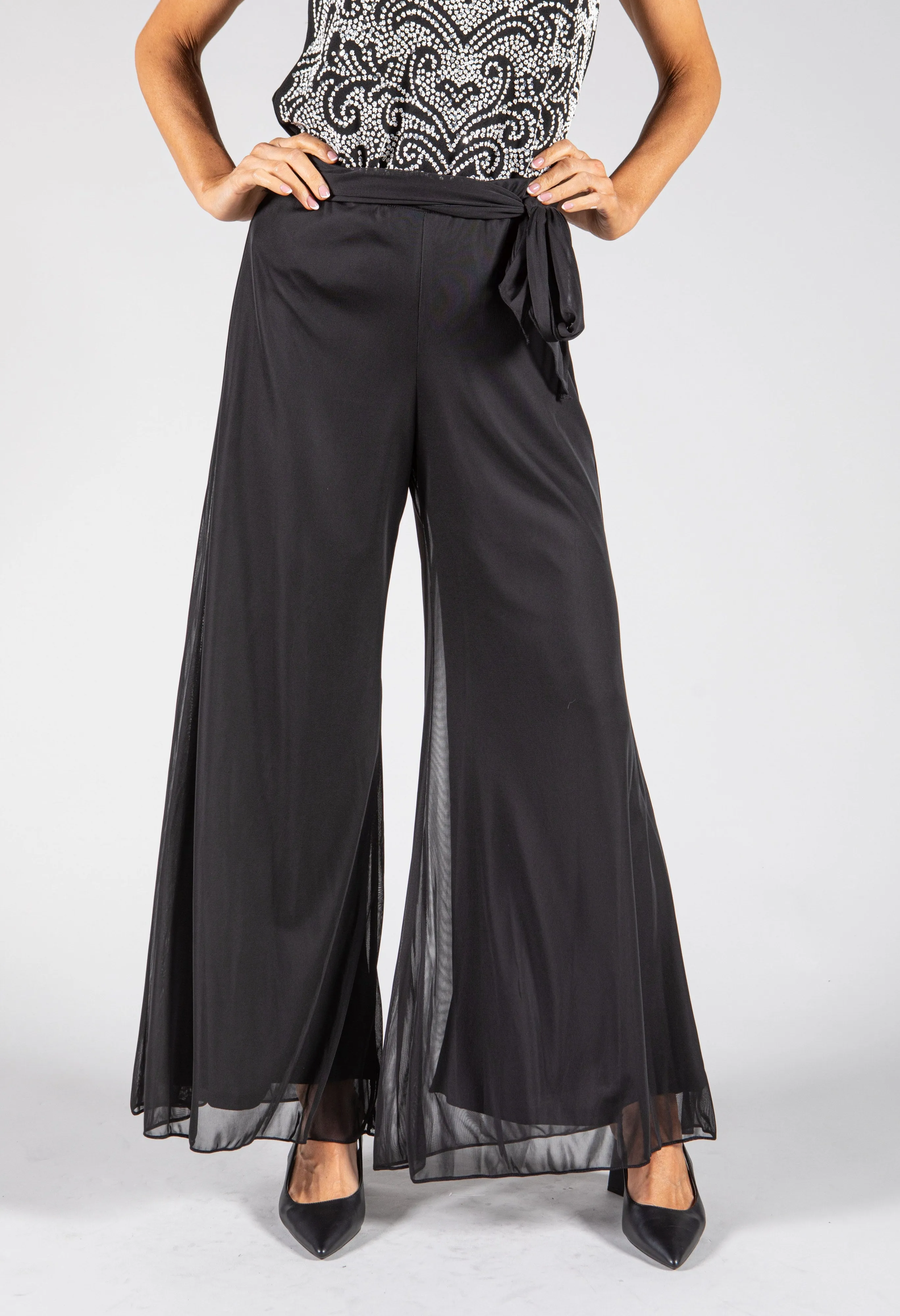 Belt Detail Mesh Trouser