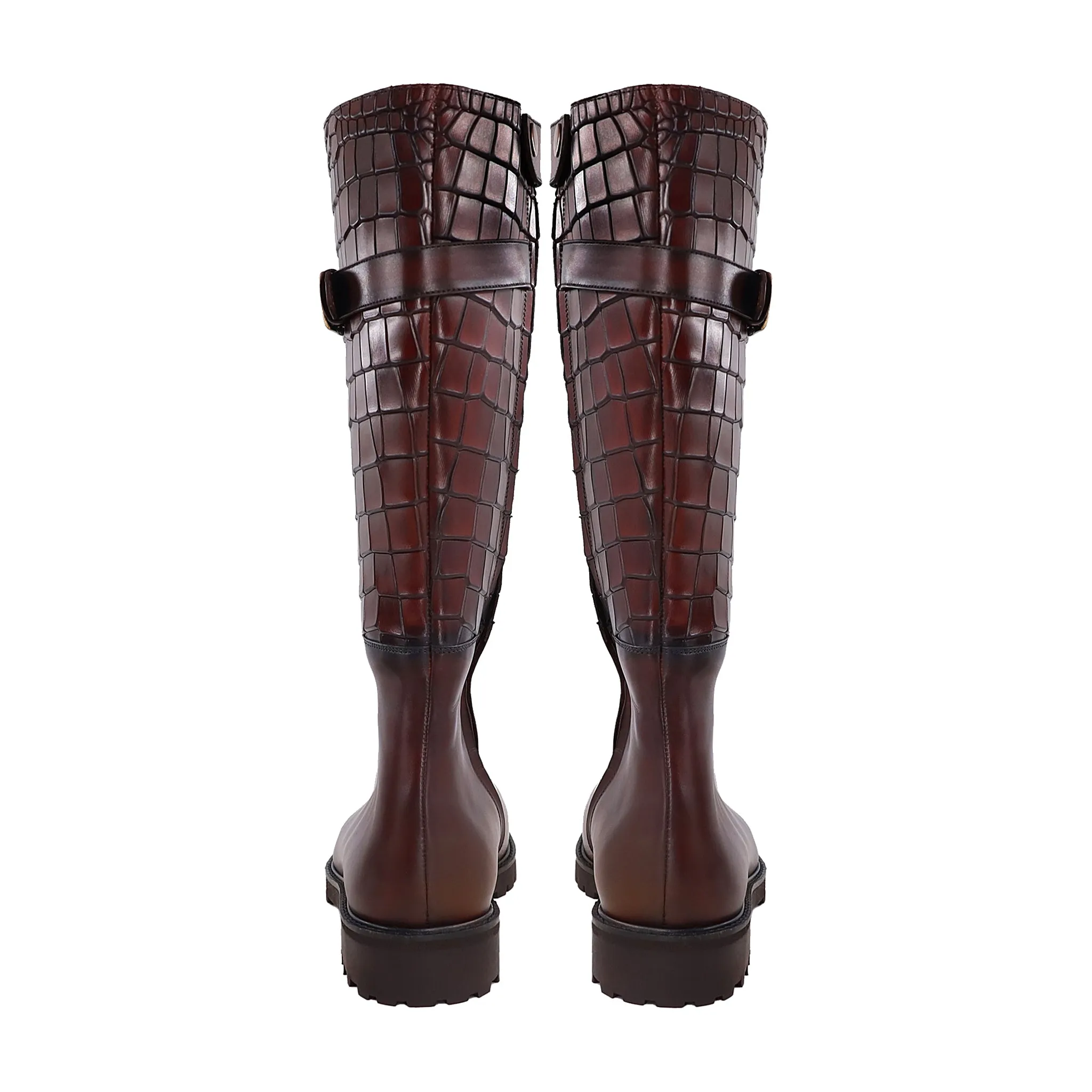 BENEDI - FUSION OF OXBLOOD CROCDILE AND CALF BOOT