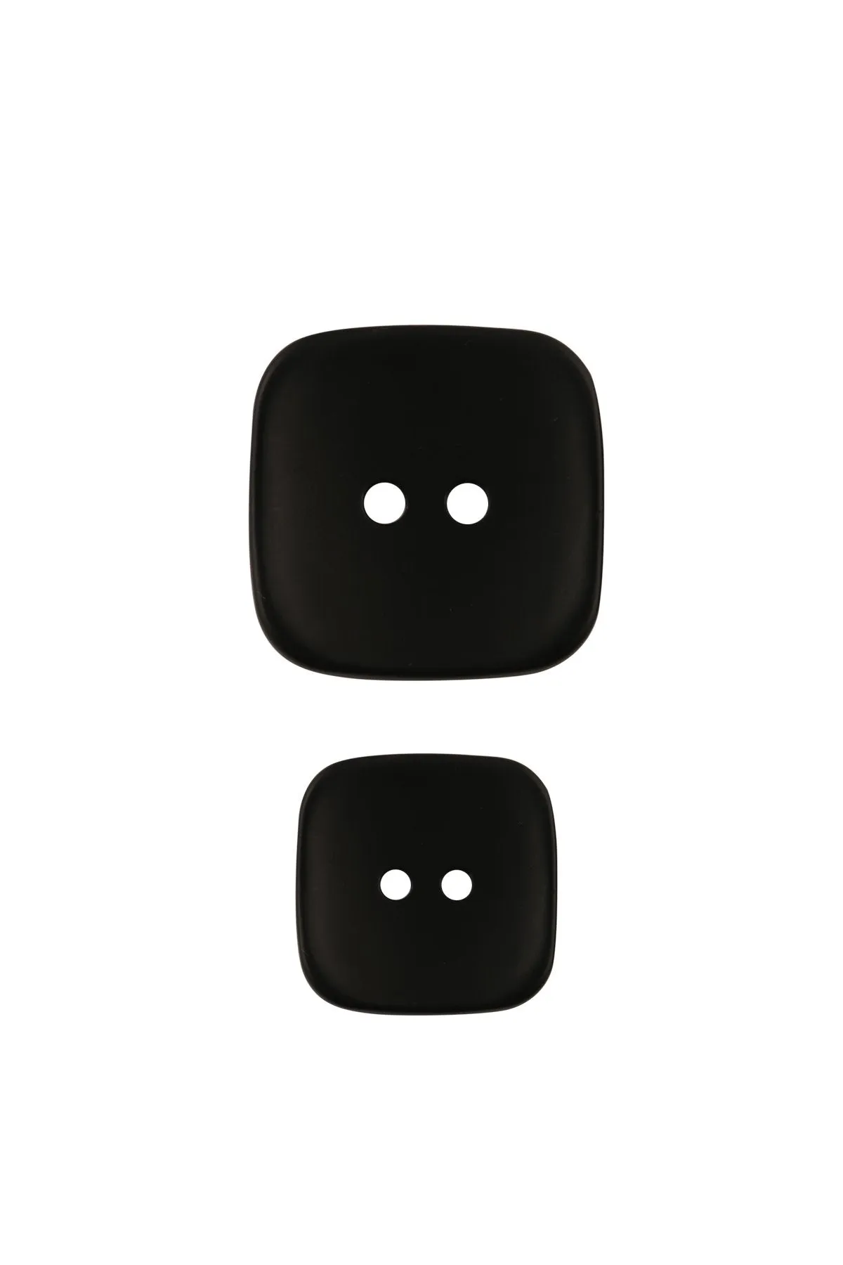 Big Square Shape Matte Black 2-Hole ABS Button