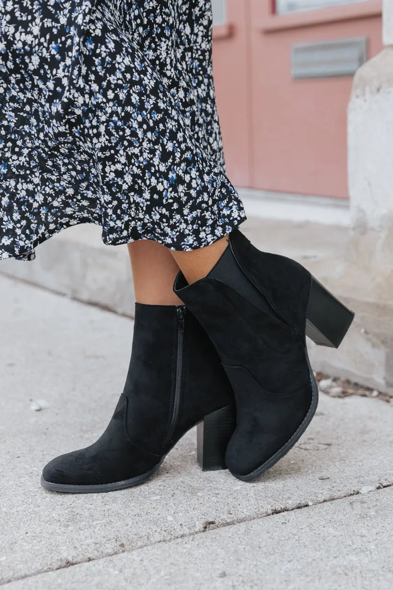 Black Cammy Heeled Booties