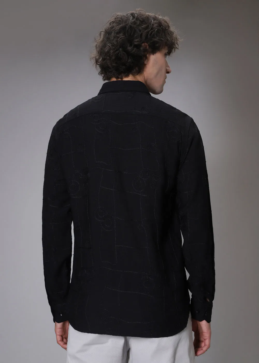 Black Embroidered Shirt