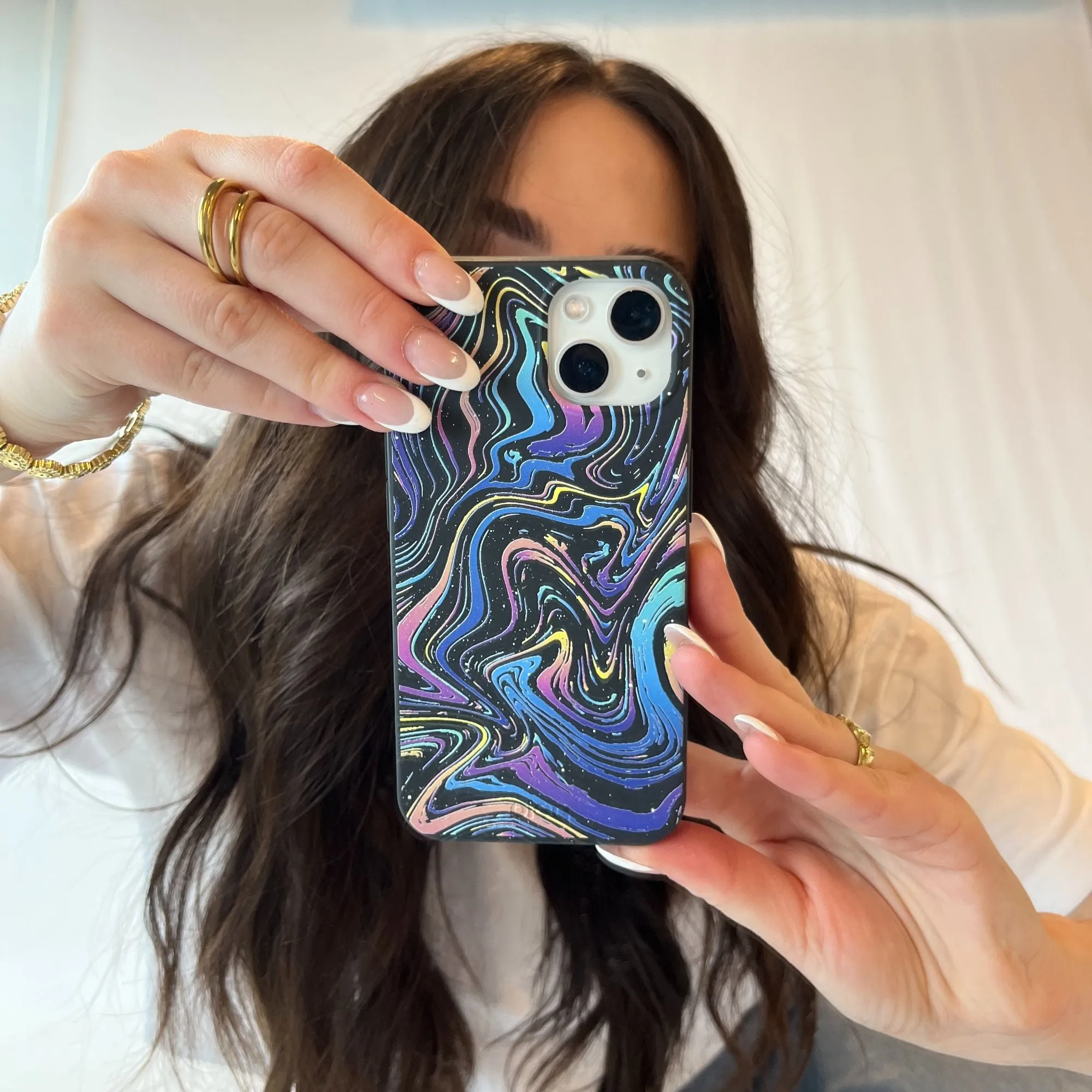 Black Galaxy Swirls iPhone 11 Case