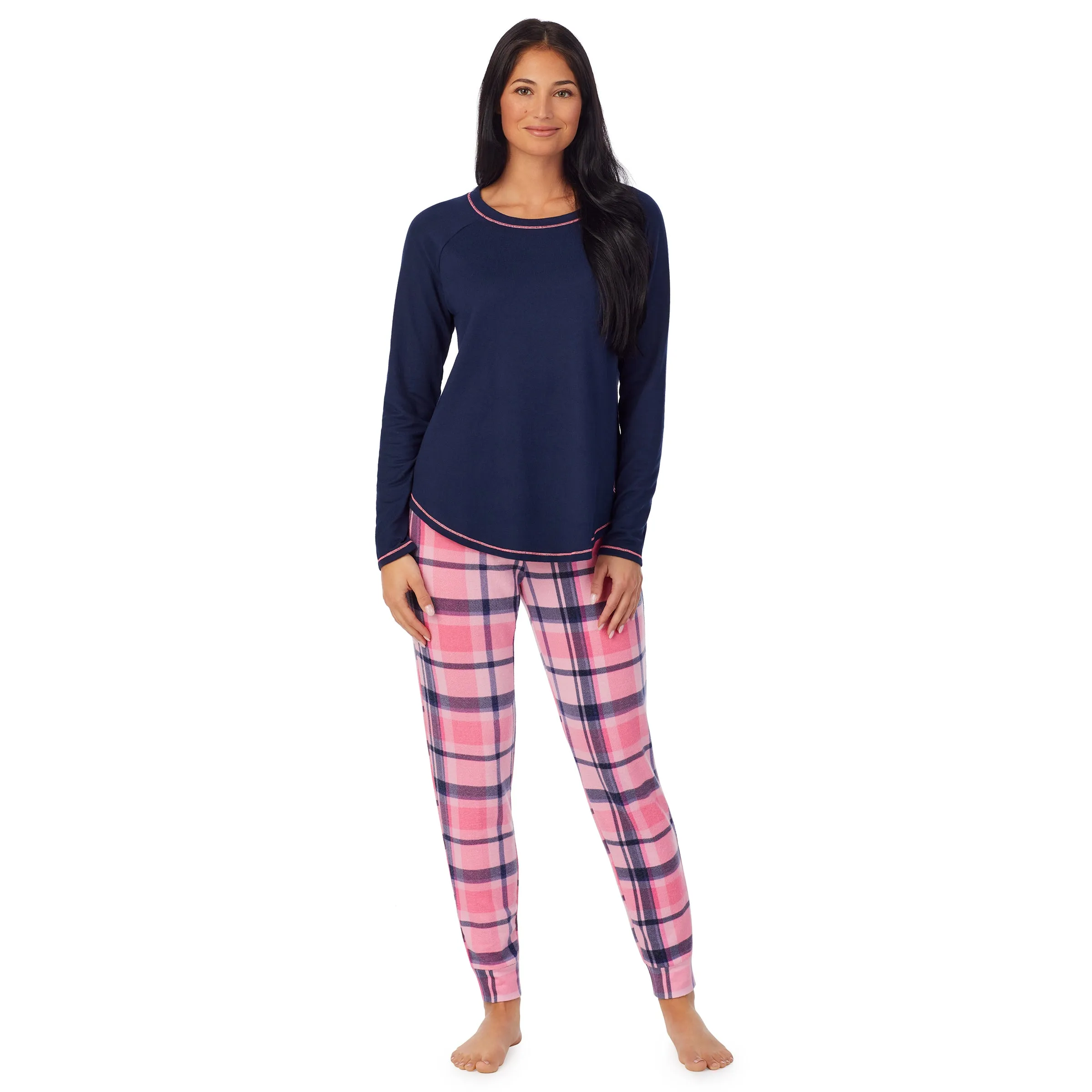 Brushed Sweater Knit Long Sleeve Pajama Set