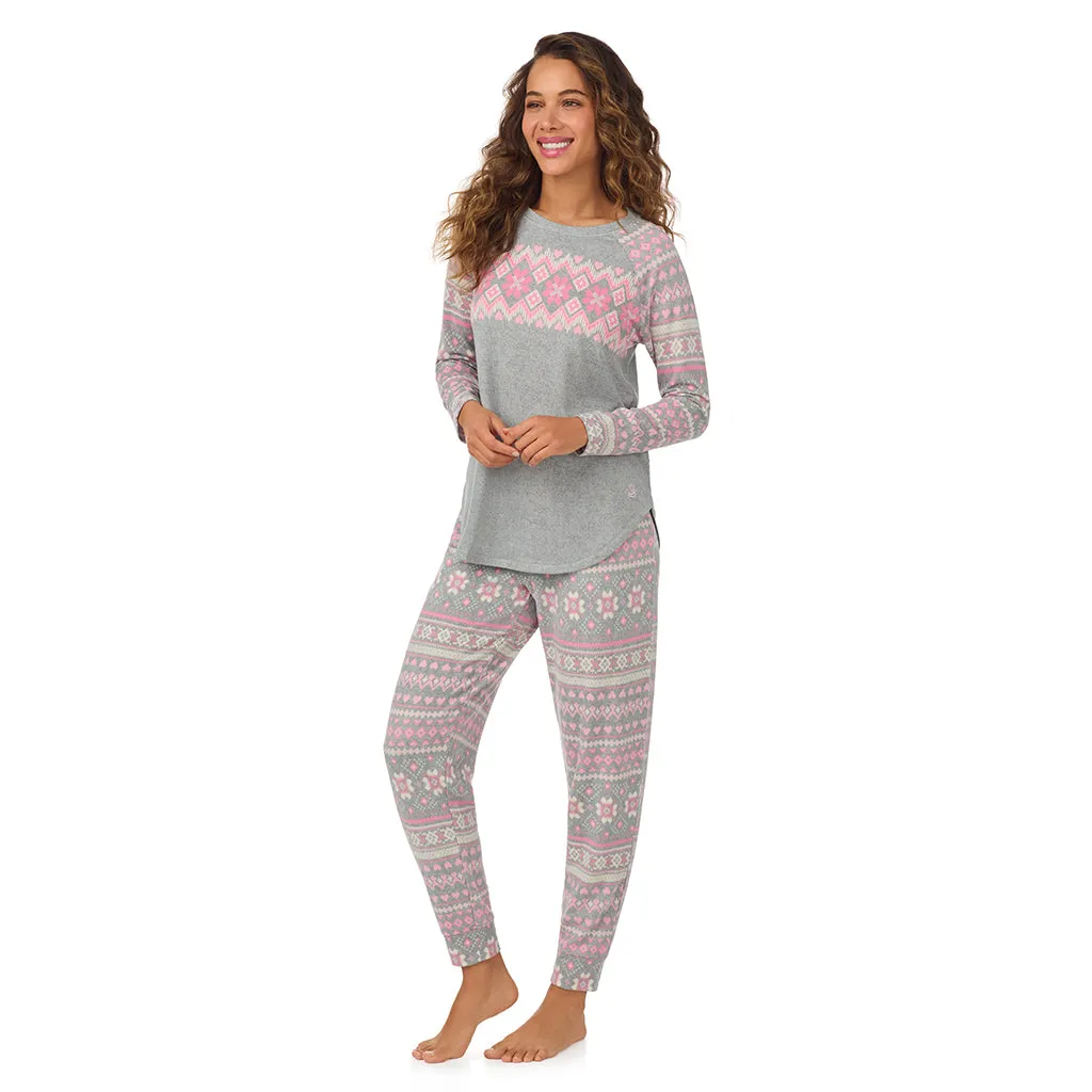 Brushed Sweater Knit Long Sleeve Pajama Set