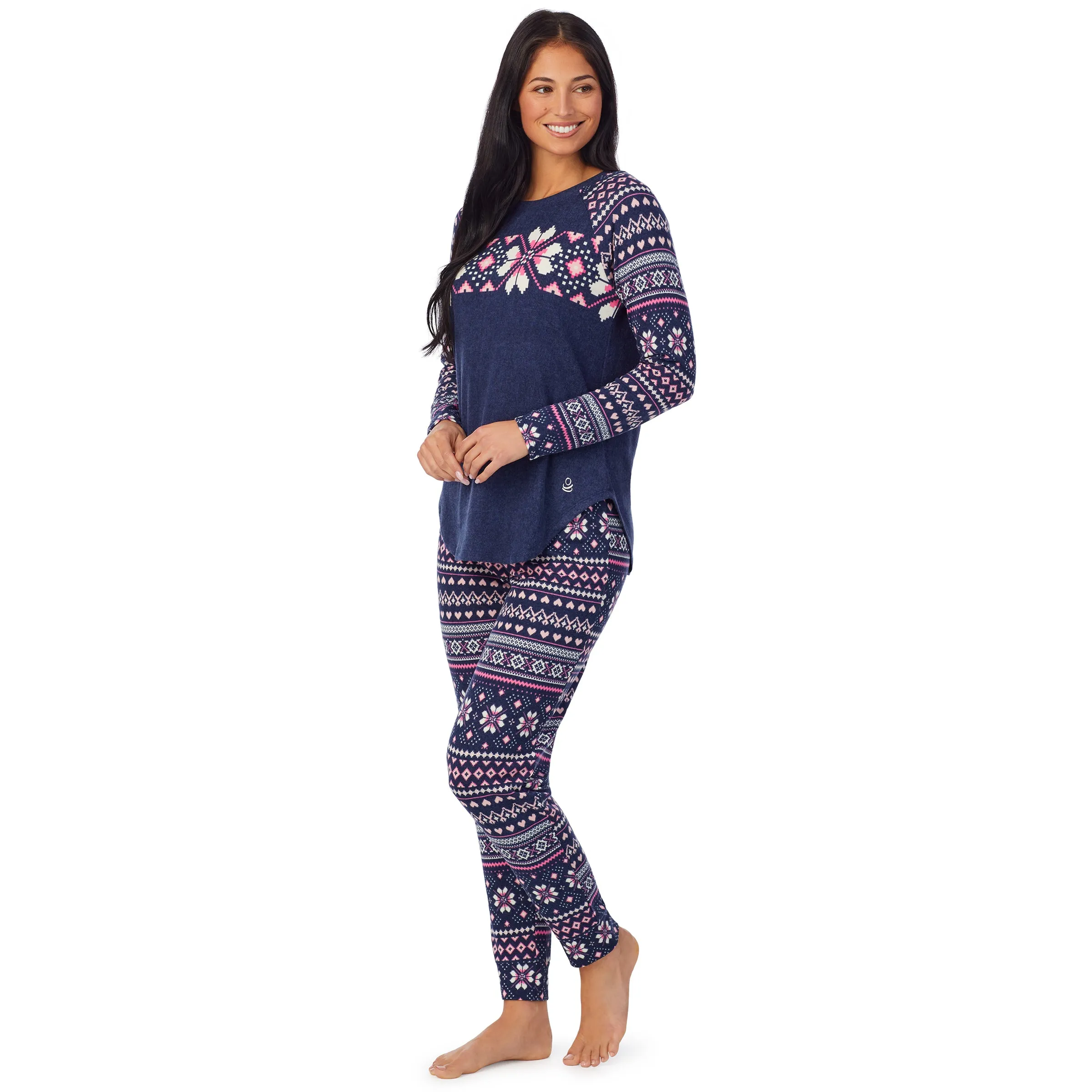 Brushed Sweater Knit Long Sleeve Pajama Set