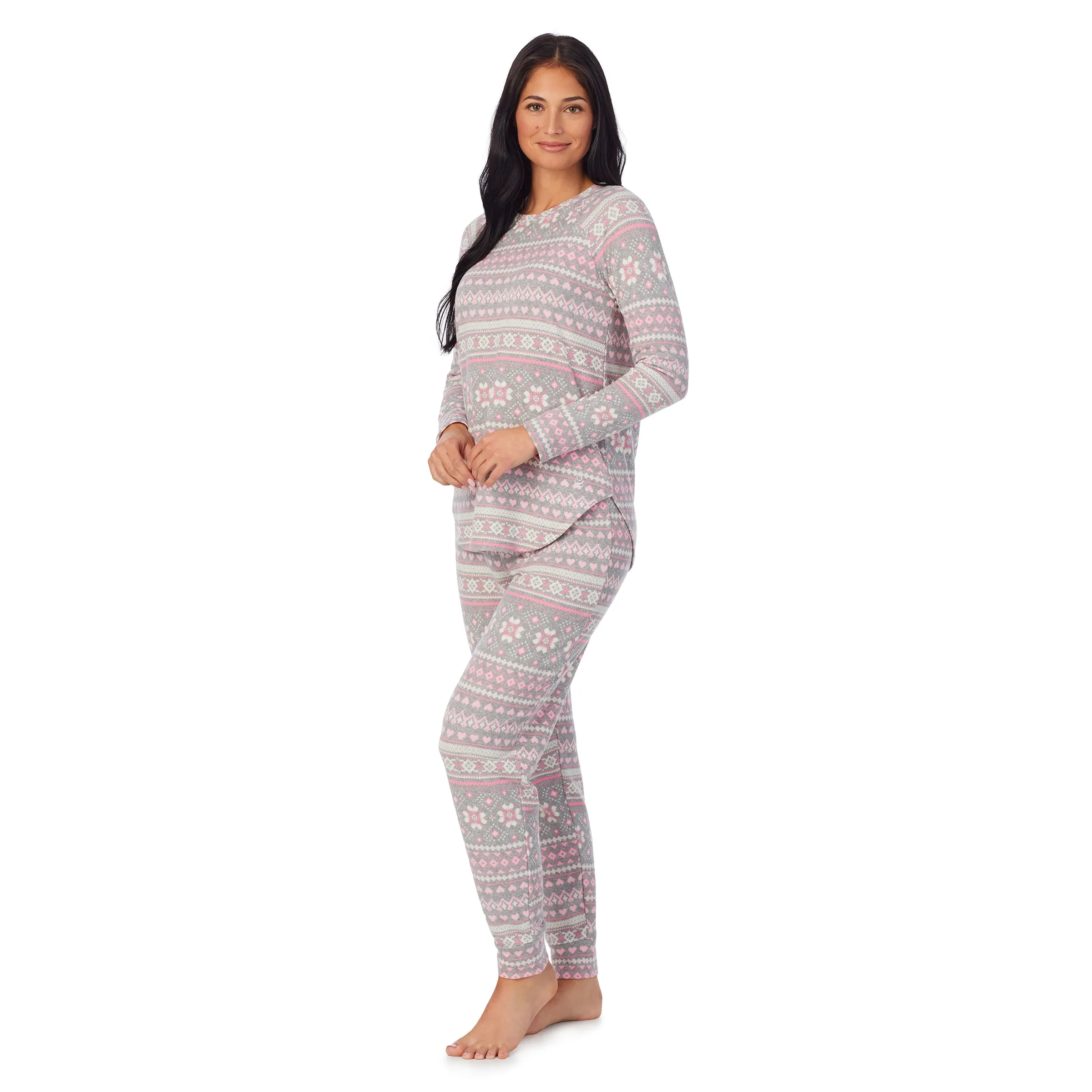 Brushed Sweater Knit Long Sleeve Pajama Set