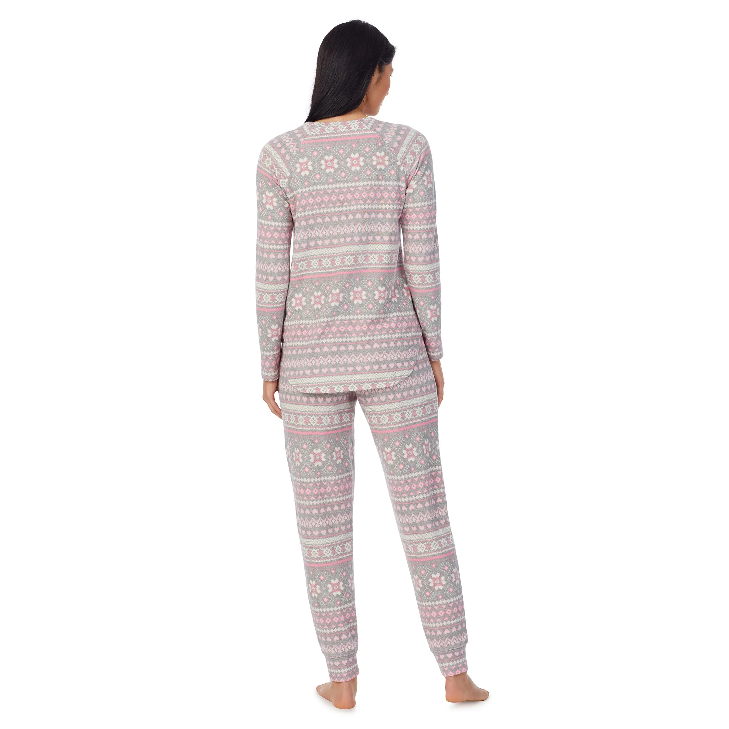 Brushed Sweater Knit Long Sleeve Pajama Set