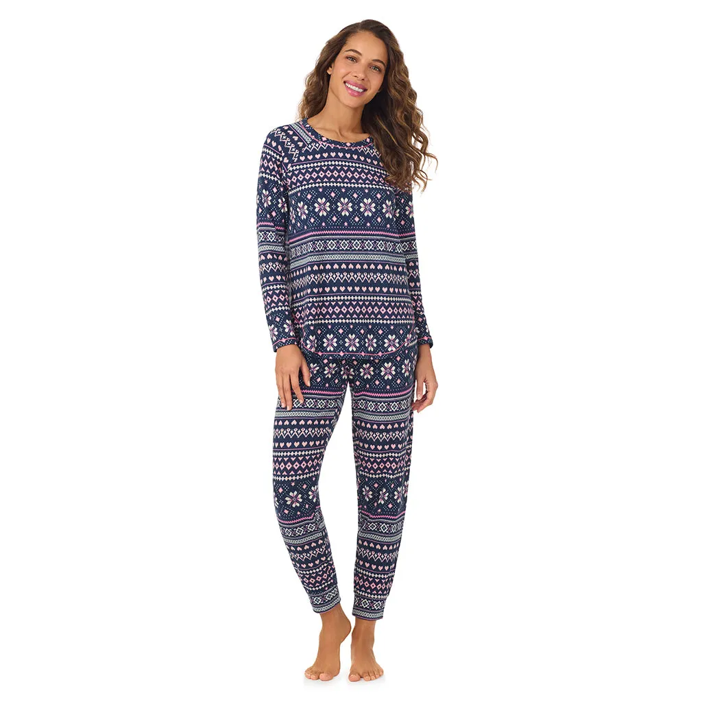 Brushed Sweater Knit Long Sleeve Pajama Set