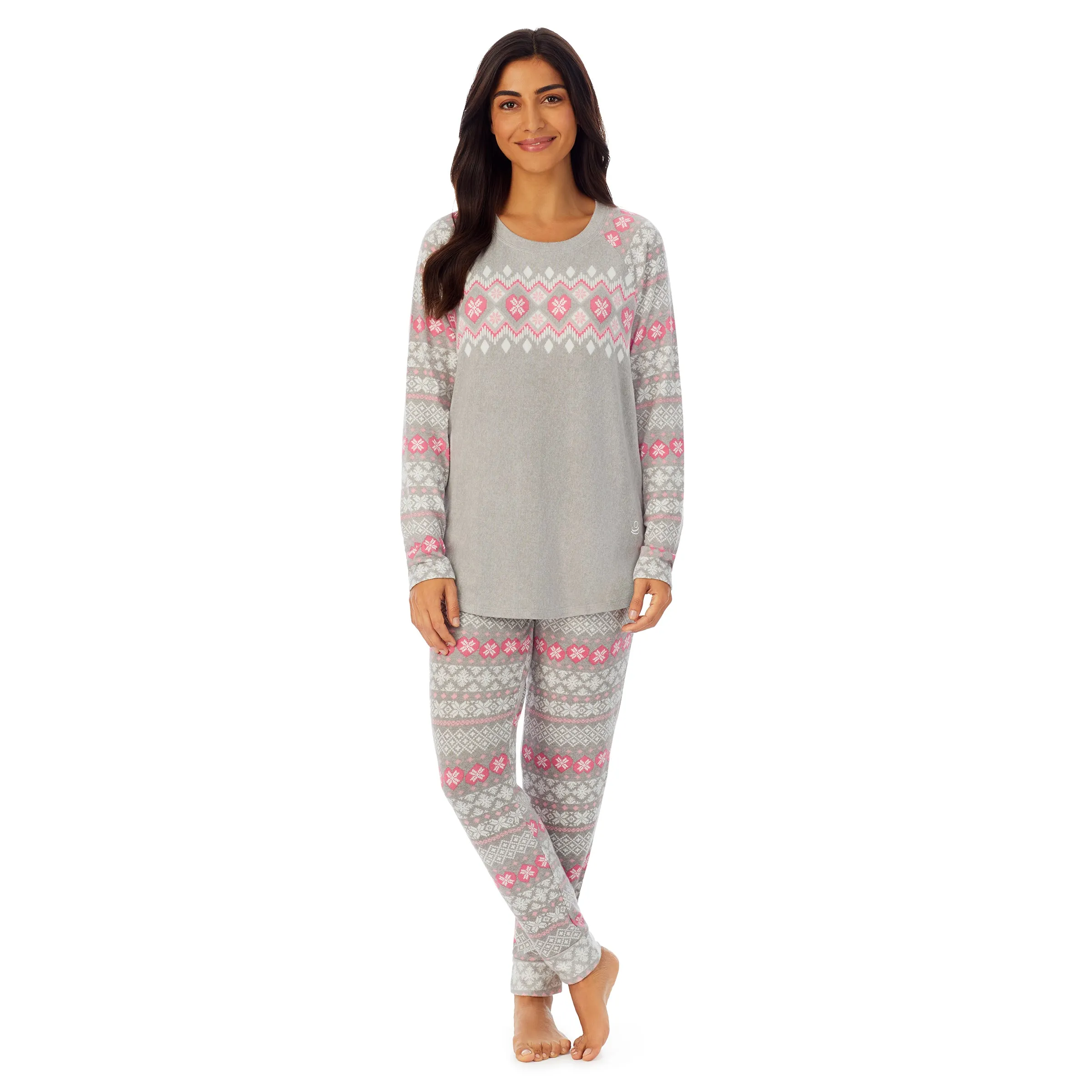 Brushed Sweater Knit Long Sleeve Pajama Set