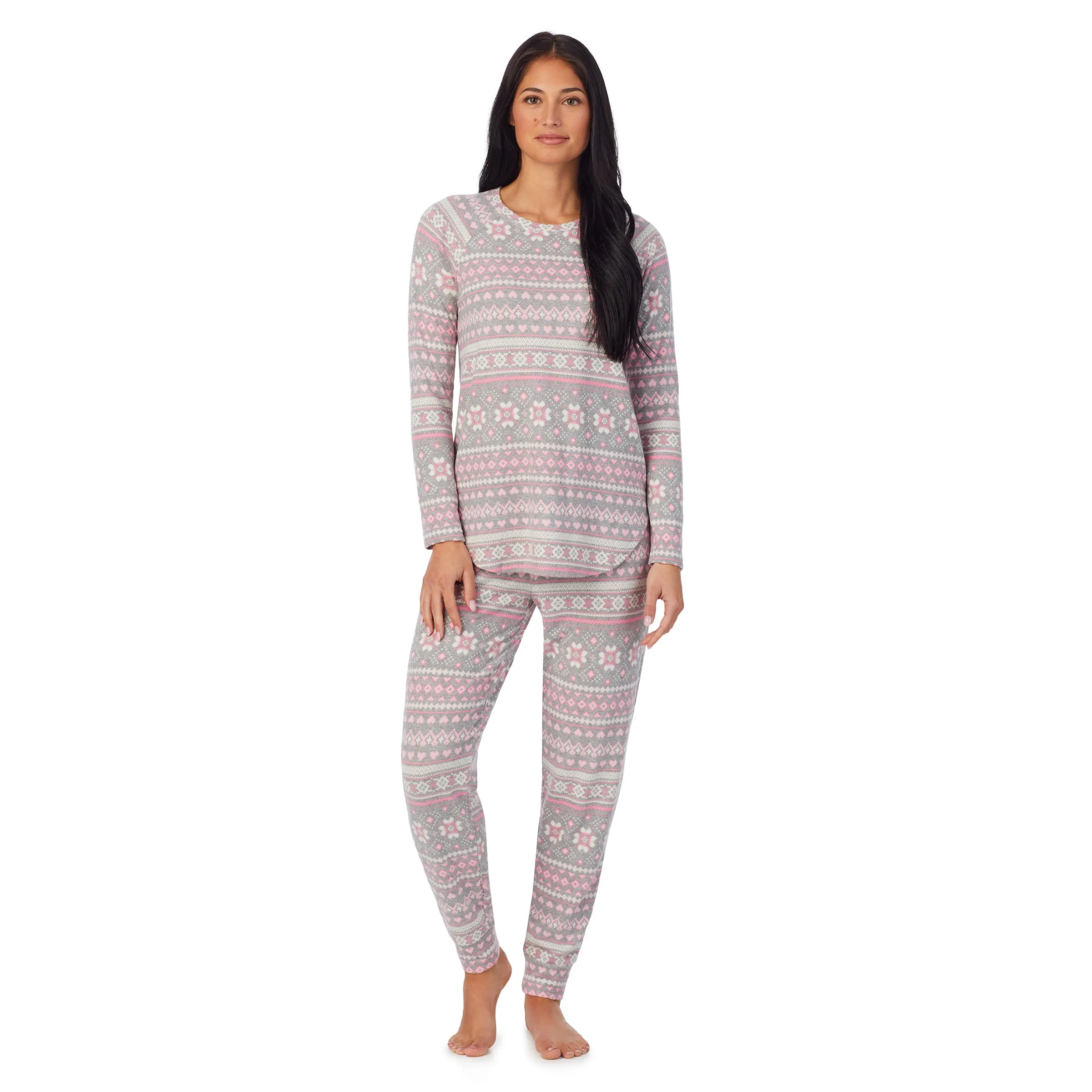 Brushed Sweater Knit Long Sleeve Pajama Set