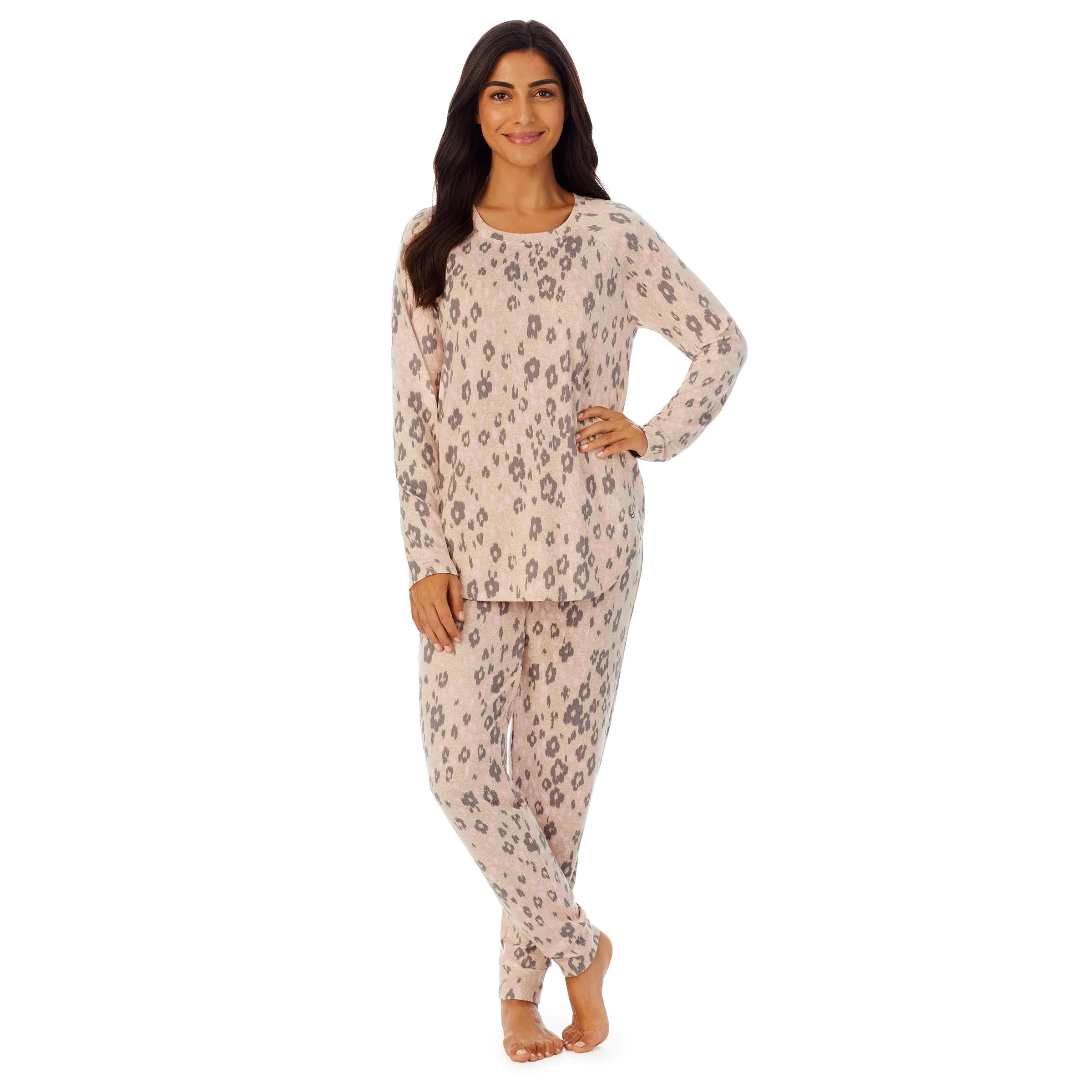 Brushed Sweater Knit Long Sleeve Pajama Set