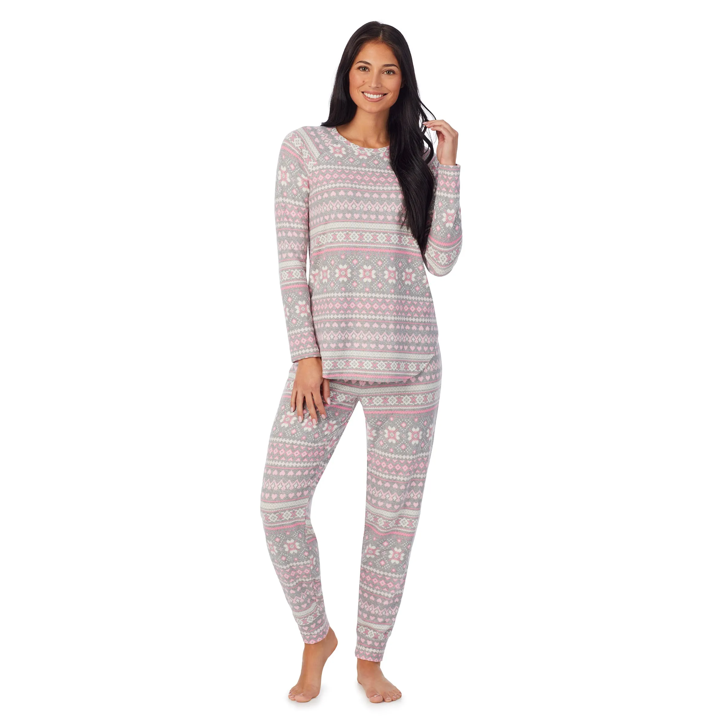 Brushed Sweater Knit Long Sleeve Pajama Set