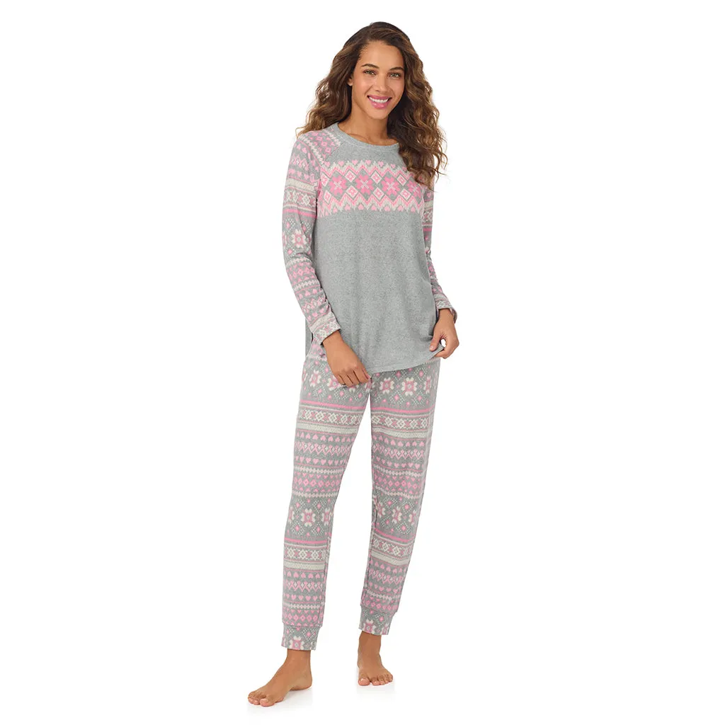 Brushed Sweater Knit Long Sleeve Pajama Set