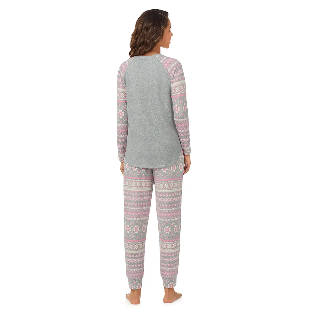 Brushed Sweater Knit Long Sleeve Pajama Set