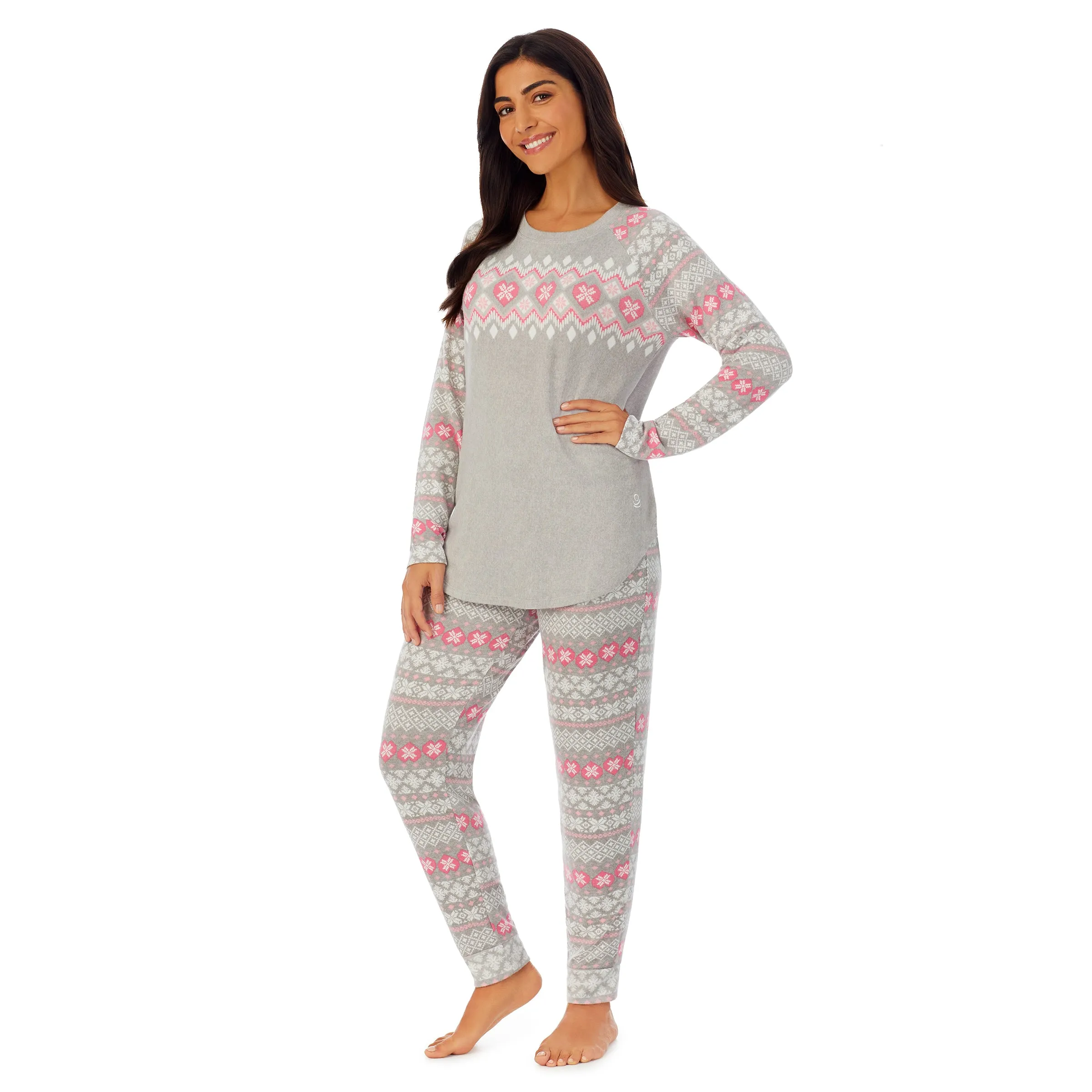 Brushed Sweater Knit Long Sleeve Pajama Set