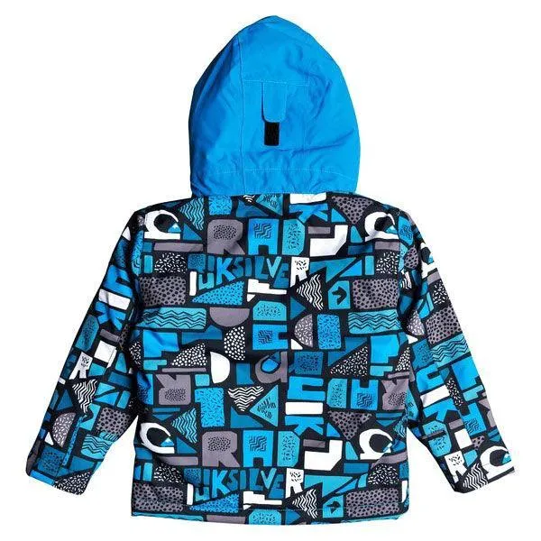 Campera Quiksilver Snow Little Mission Kids Negro Azul Print