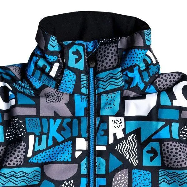 Campera Quiksilver Snow Little Mission Kids Negro Azul Print