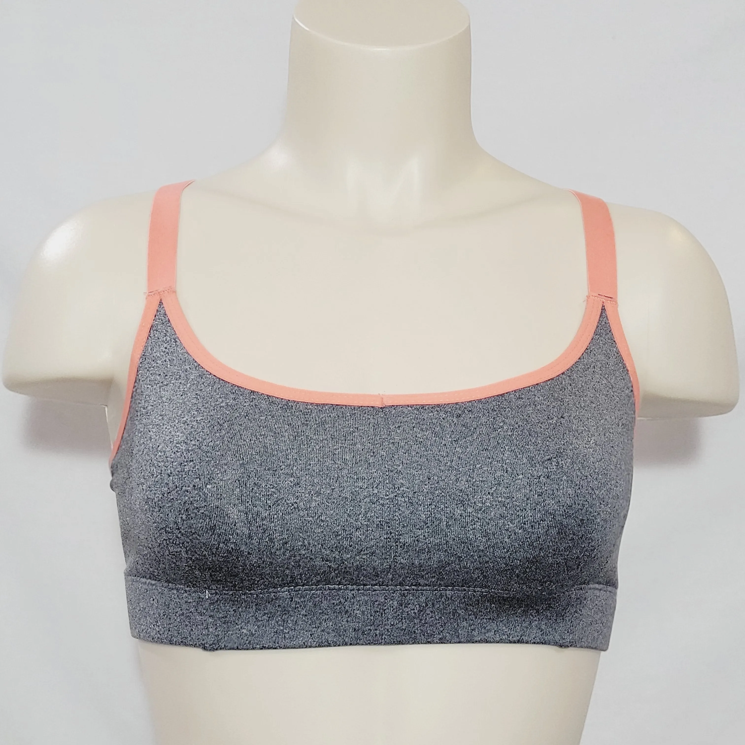 Champion N9688 Strappy Cami Wire Free Sports Bra XS X-SMALL Gray & Orange