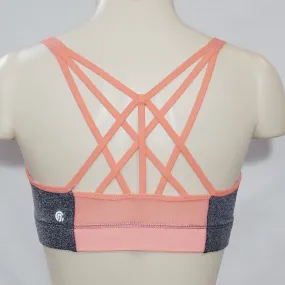 Champion N9688 Strappy Cami Wire Free Sports Bra XS X-SMALL Gray & Orange