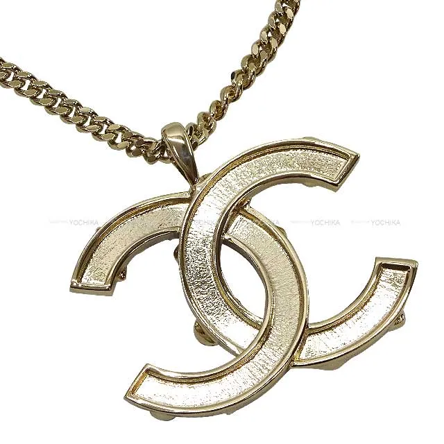 CHANEL necklace Big Coco mark Camellia Matelasse Iconic with Charm Noir (Black) Champagne Gold HW ABD325[BRAND NEW][Authentic]