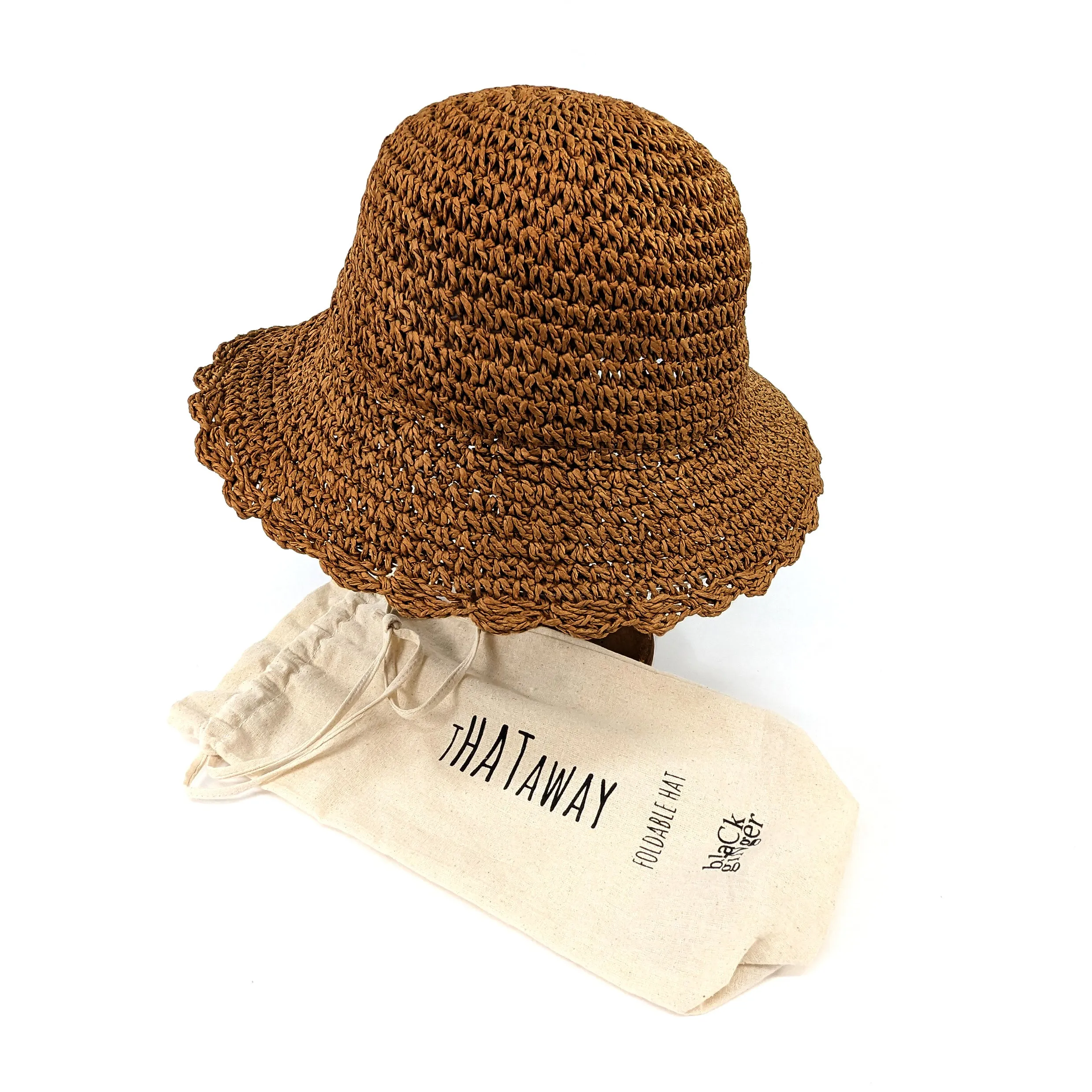 Childs Crochet Style Foldable Hat - Chocolate Brown