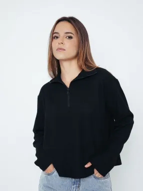 Chompa para Mujer DVK CON ZIP QUARTER ZIP NGR