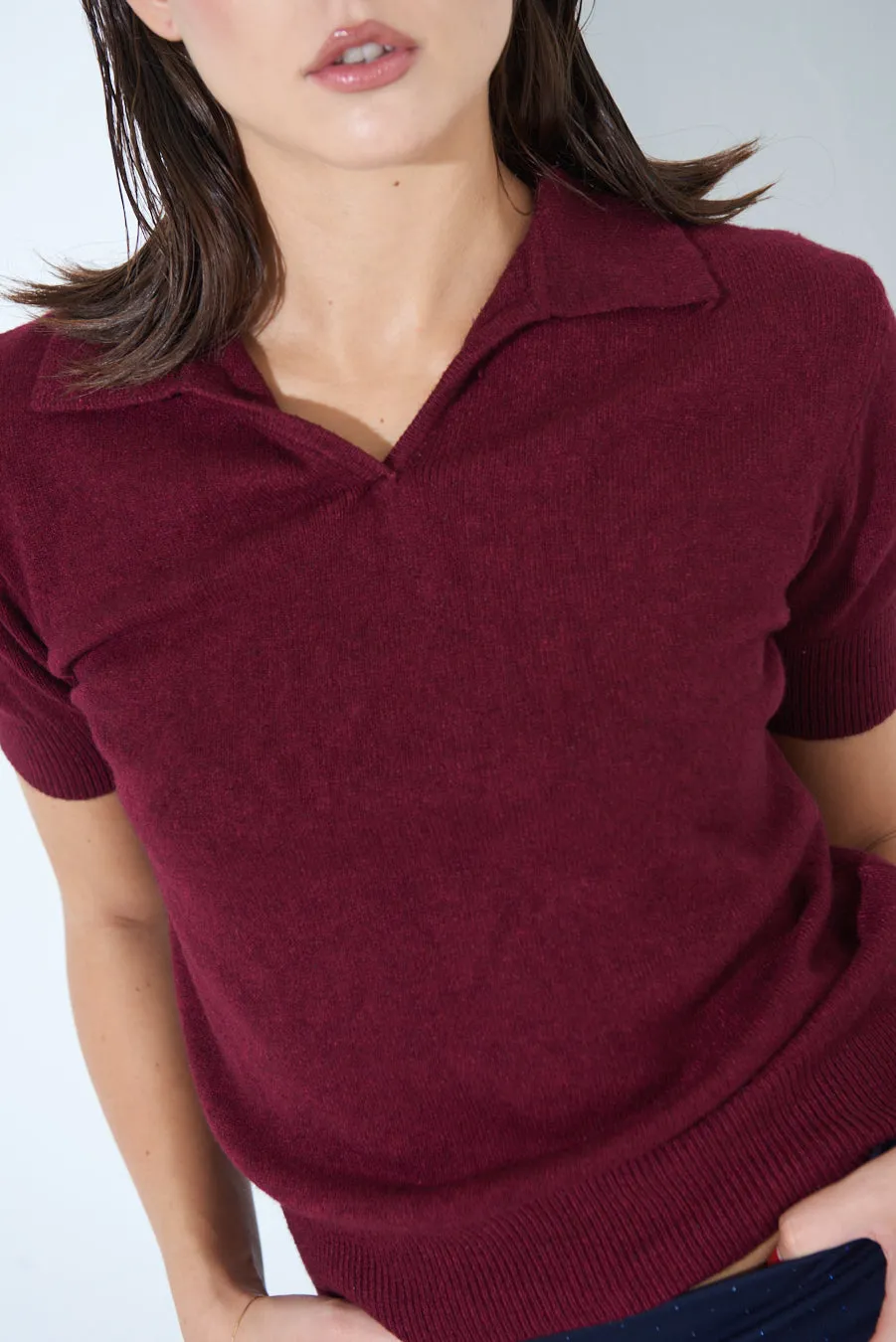 Classic short-sleeve polo knit top wholesale