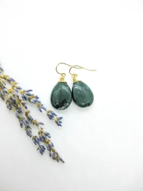 Clover: Moss Agate Earrings - e743