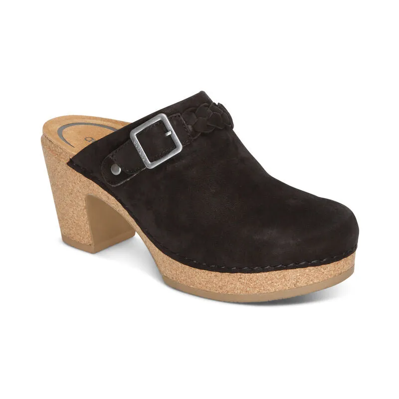 Corey Heeled Clog in Black CLOSEOUTS