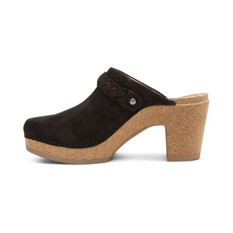 Corey Heeled Clog in Black CLOSEOUTS