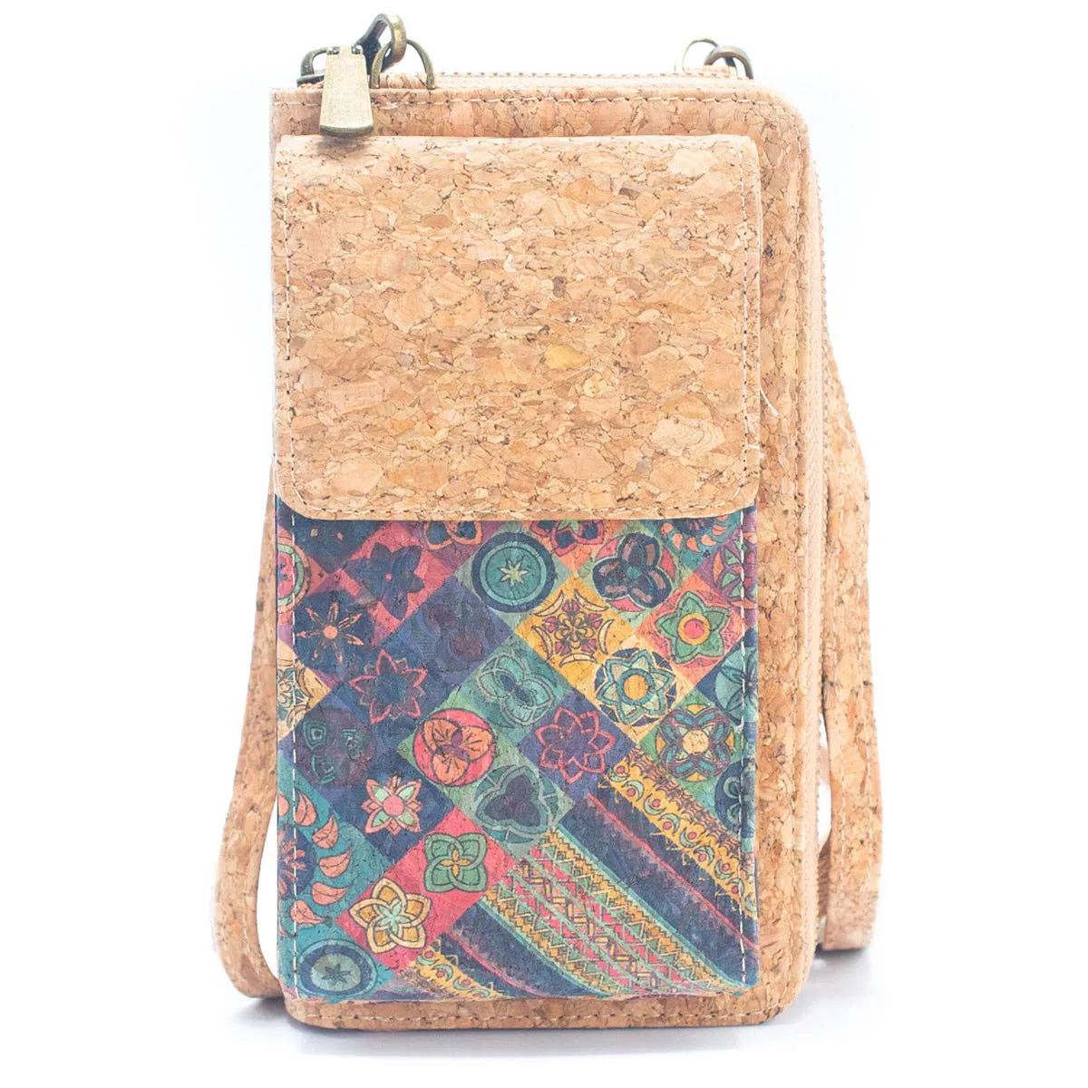 Crossbody Cork Zipper Wallet 2239