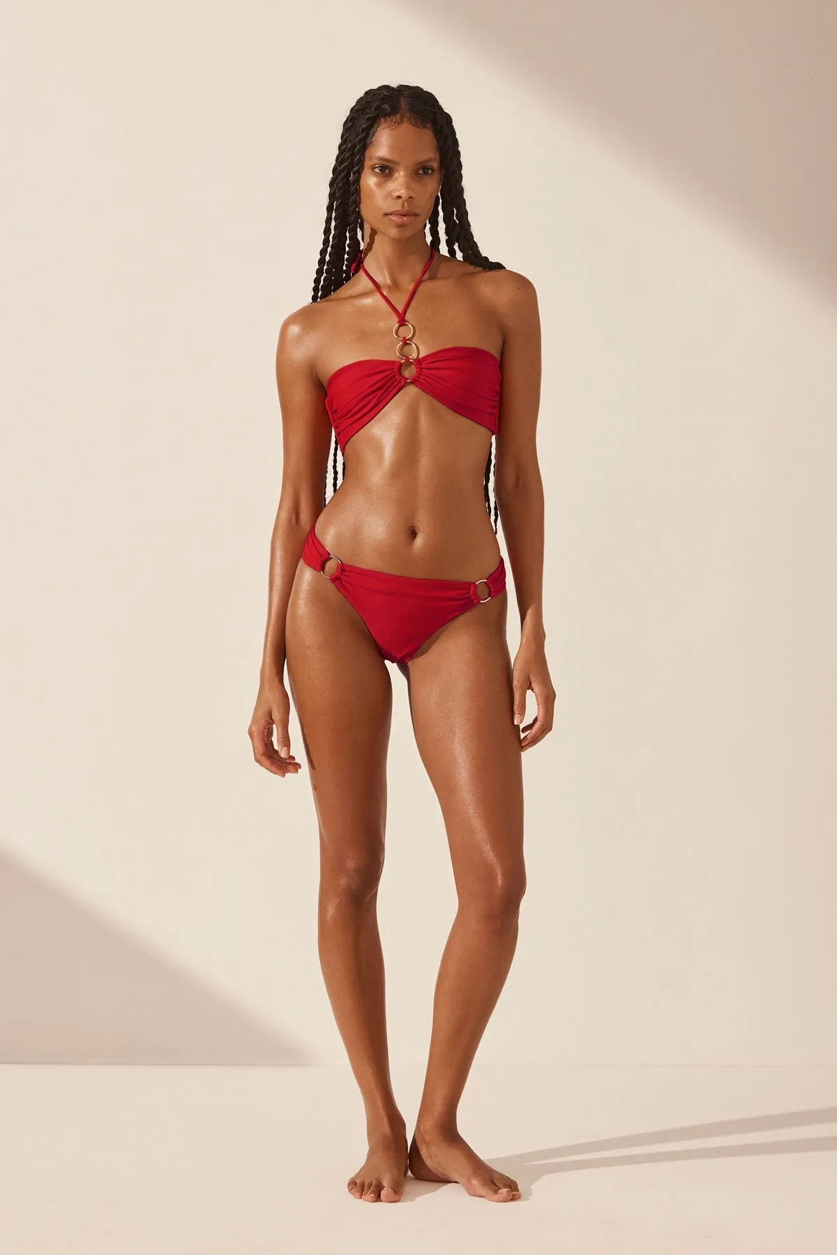 DAIQUIRI RING HALTER BANDEAU TOP - SAILOR RED