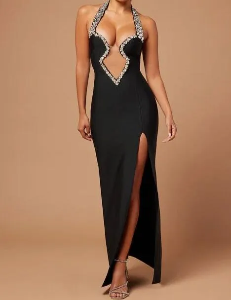 DASHA Crystals Maxi Bandage Dress