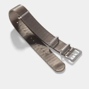 Deluxe Nylon Single Pass Watch Strap Taupe Grey