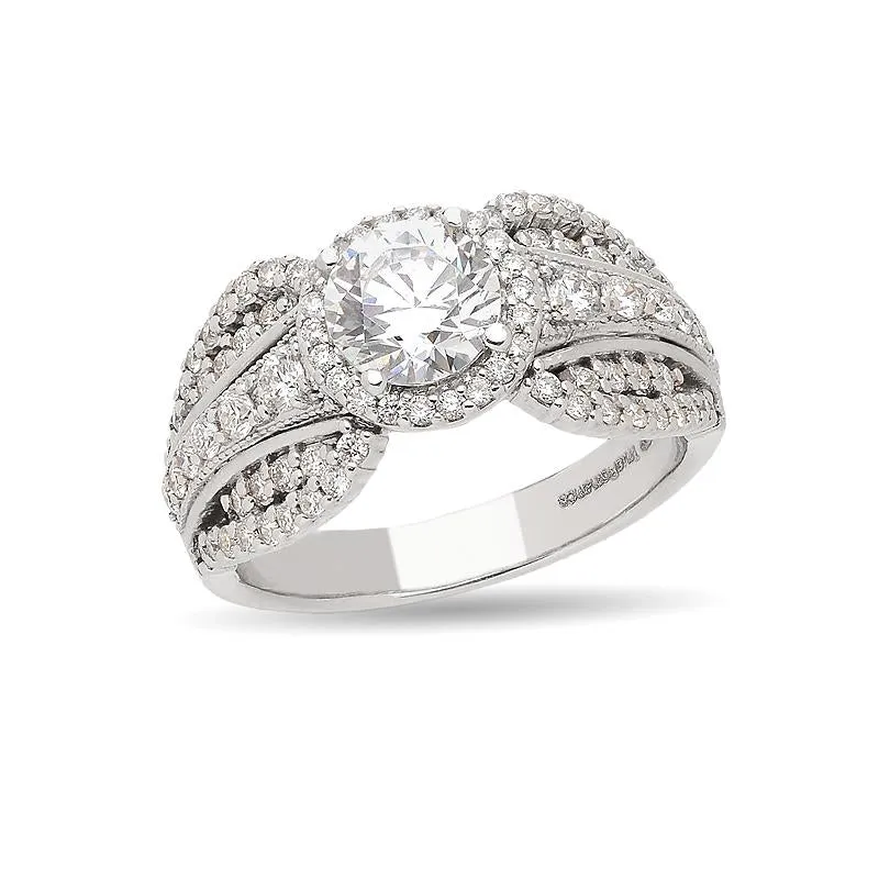 DIAMOND ENGAGEMENT RING SETTING, 0.89 ct tw.