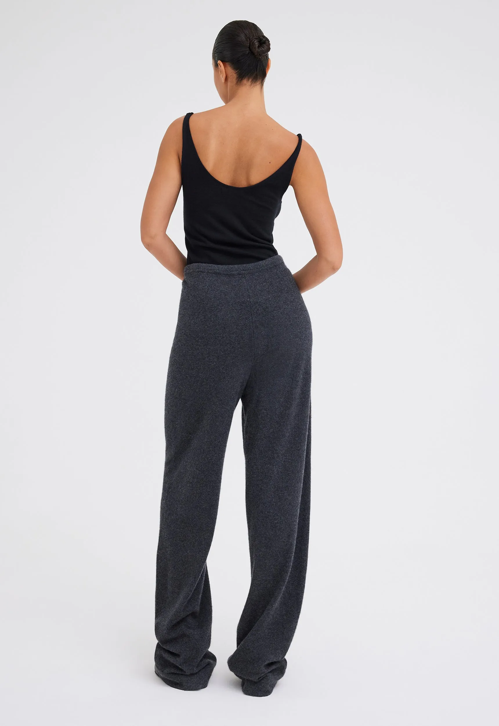 Dova Cashmere Pant - Char Marle Grey